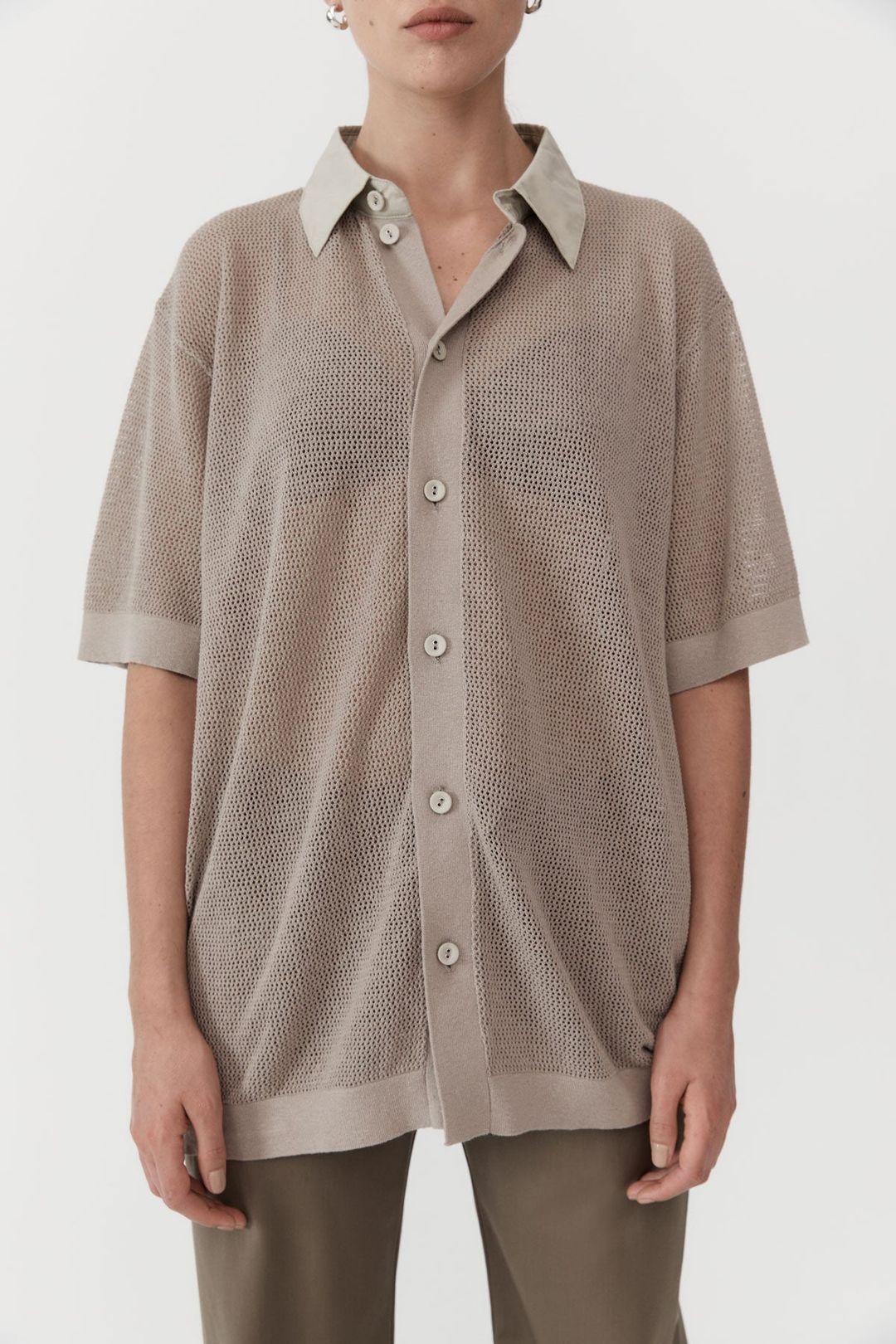 Mesh Short Sleeve Shirt - Fog #4