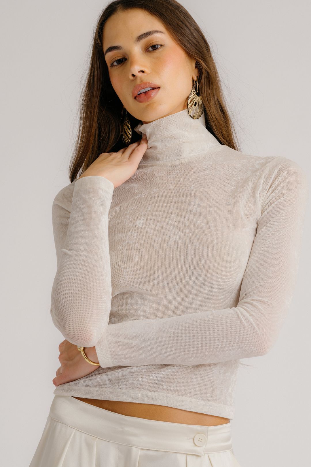 HAILEY FITTED MOCK NECK | GARDENIA #4