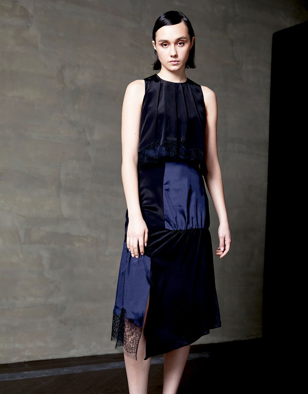 Patchwork Lace Silk Midi Skirt #8