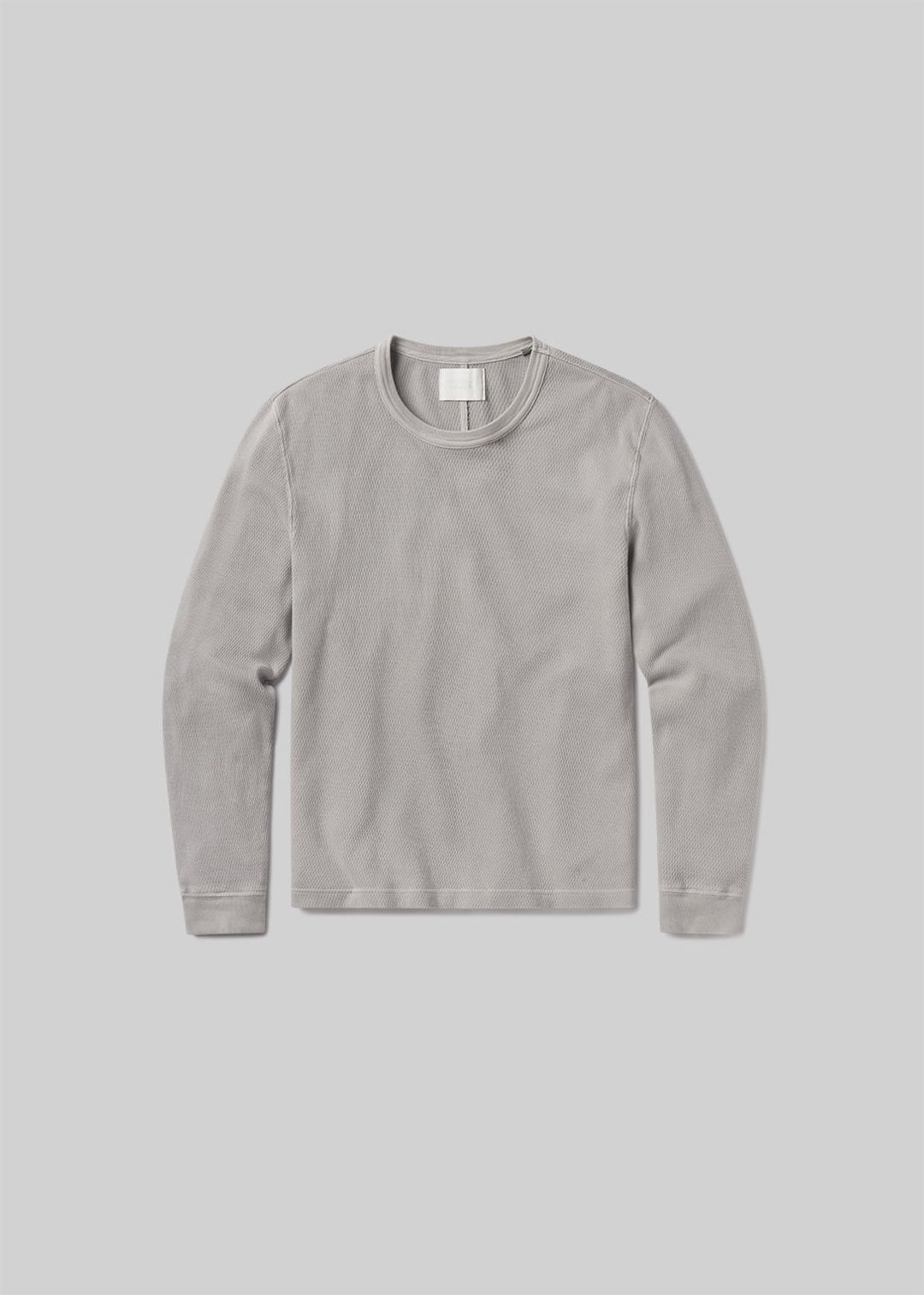 Waffle Crewneck in Stone Grey