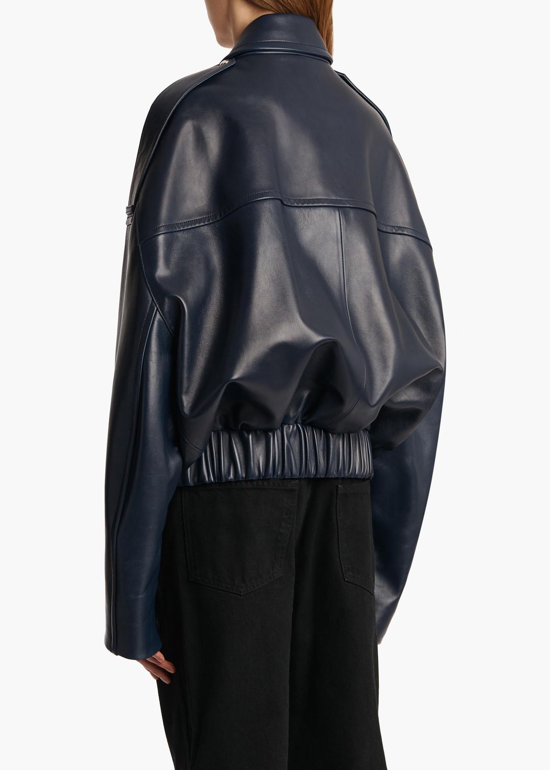 Owey Jacket in Dark Navy Leather #4