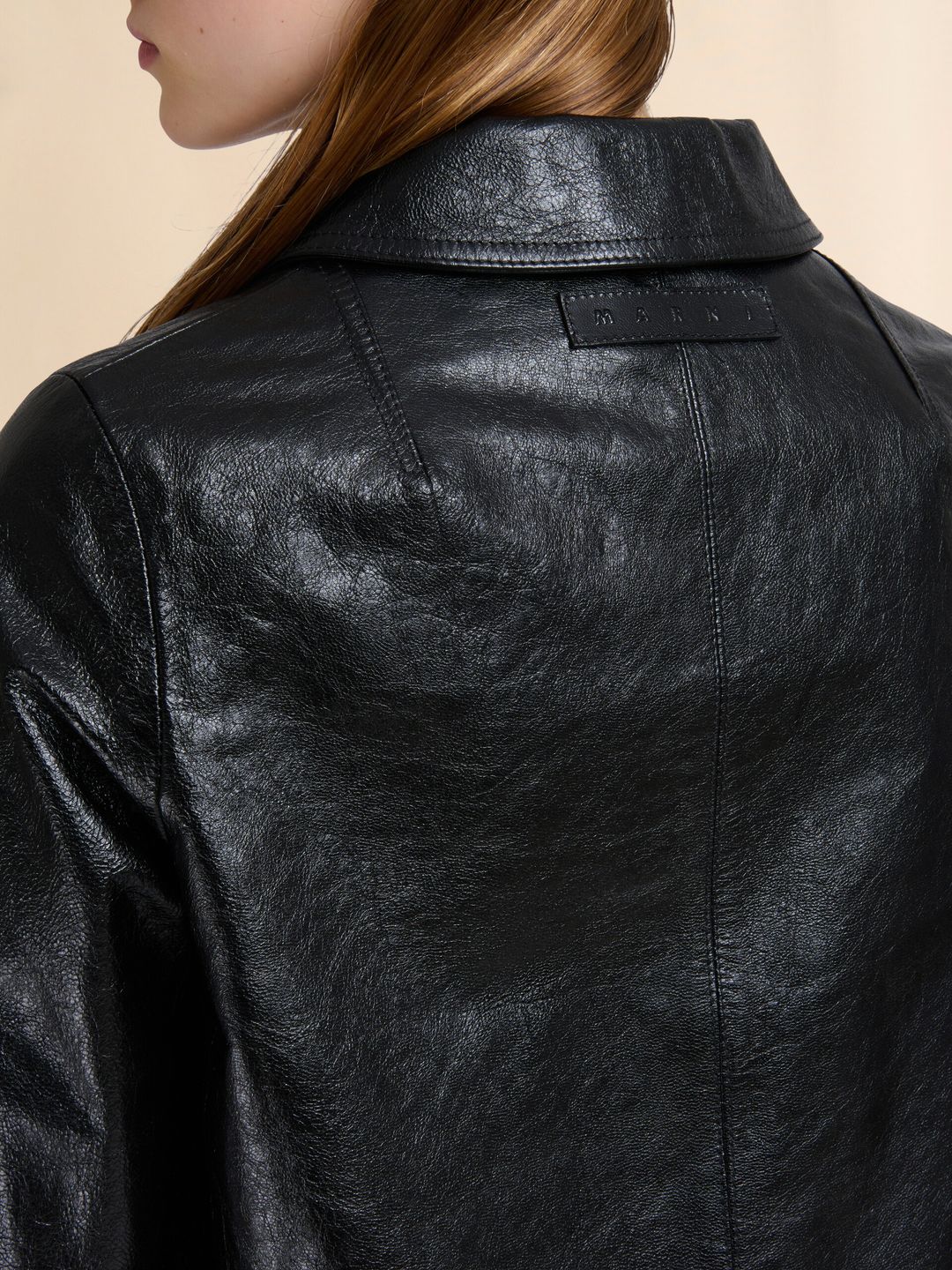 Black shiny leather jacket #5