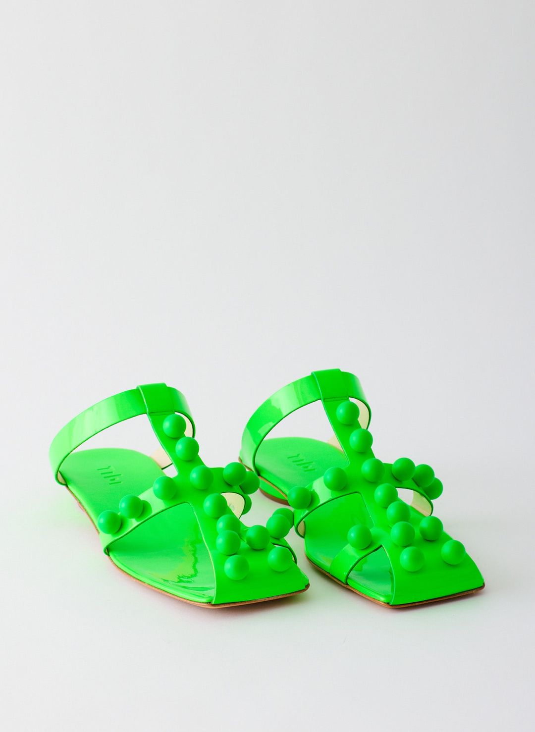 Dex Studded Neon Patent Sandal #3