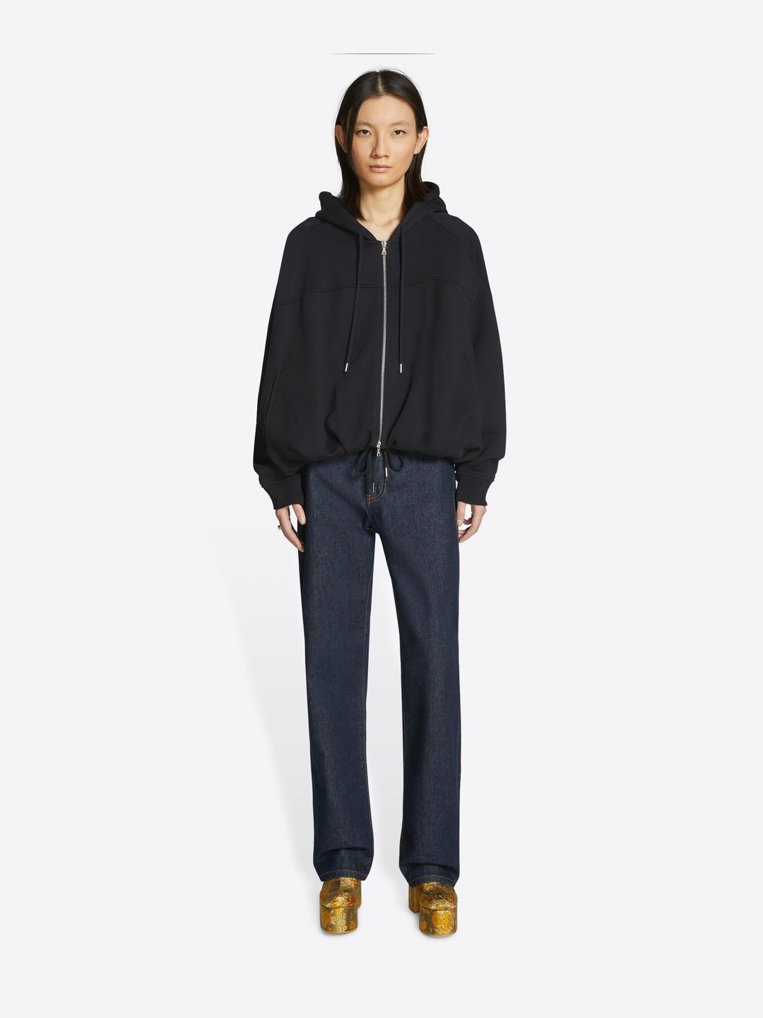 Draped zip hoodie