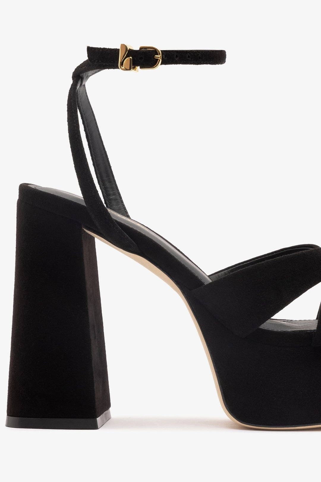 Dolly X Platform Sandal In Black Suede #4