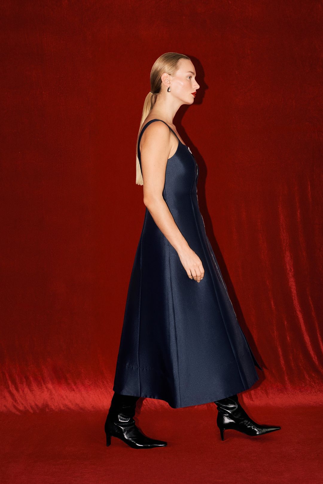 Paisley Satin Midi Dress #3
