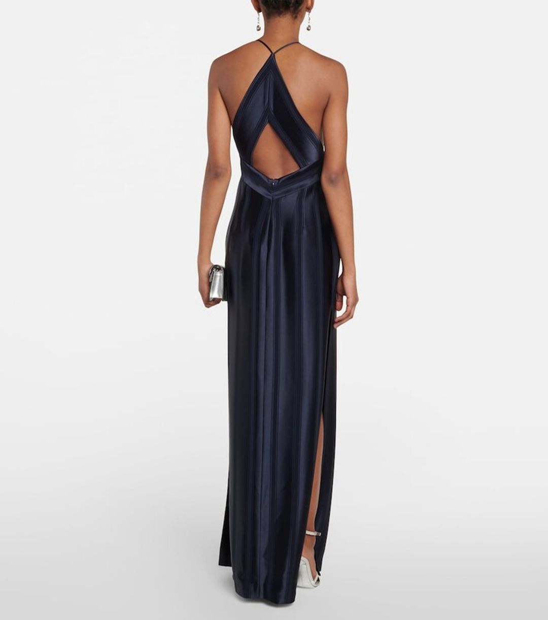 Prism-stripe satin maxi dress #2