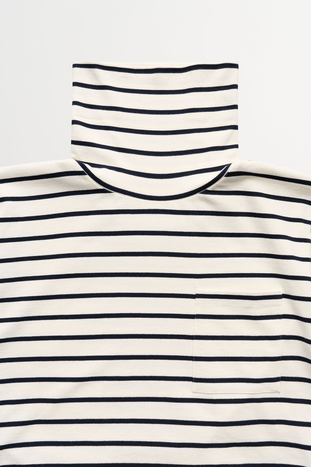 Nessa t-neck blouse - Ecru/Navy stripe #5