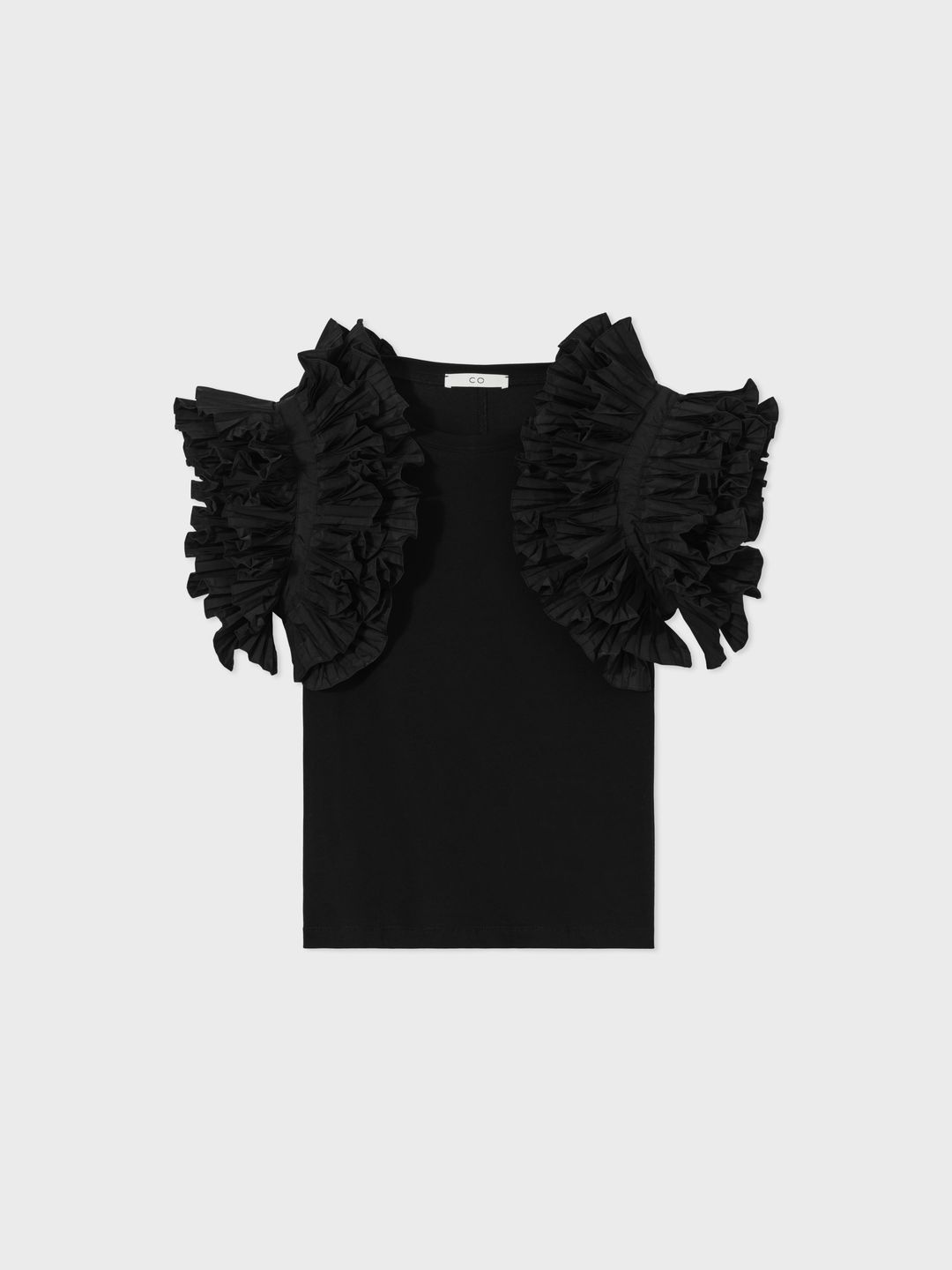 Taffeta Sleeve T Shirt in Cotton Jersey - Black #4