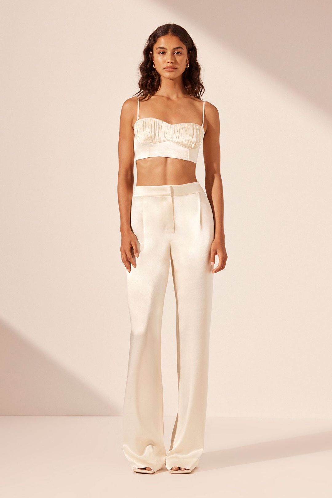 LA LUNE MID RISE STRAIGHT LEG PANT - CREAM #7