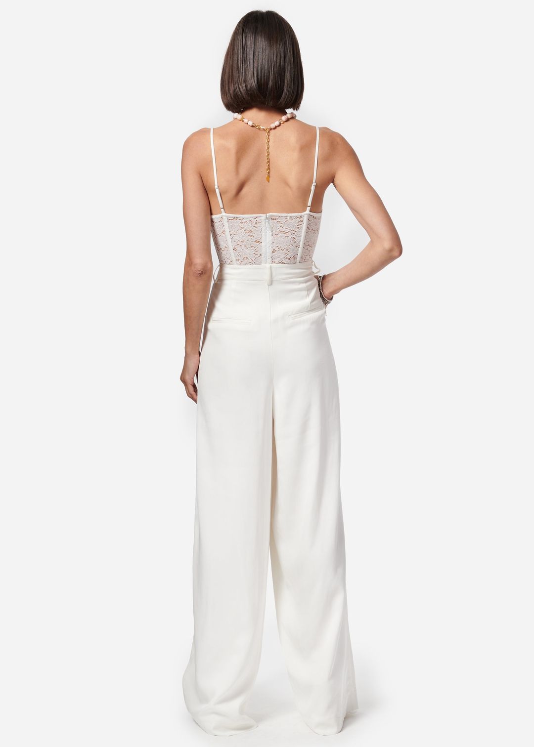 Jora Matte Lace Bodysuit White #5