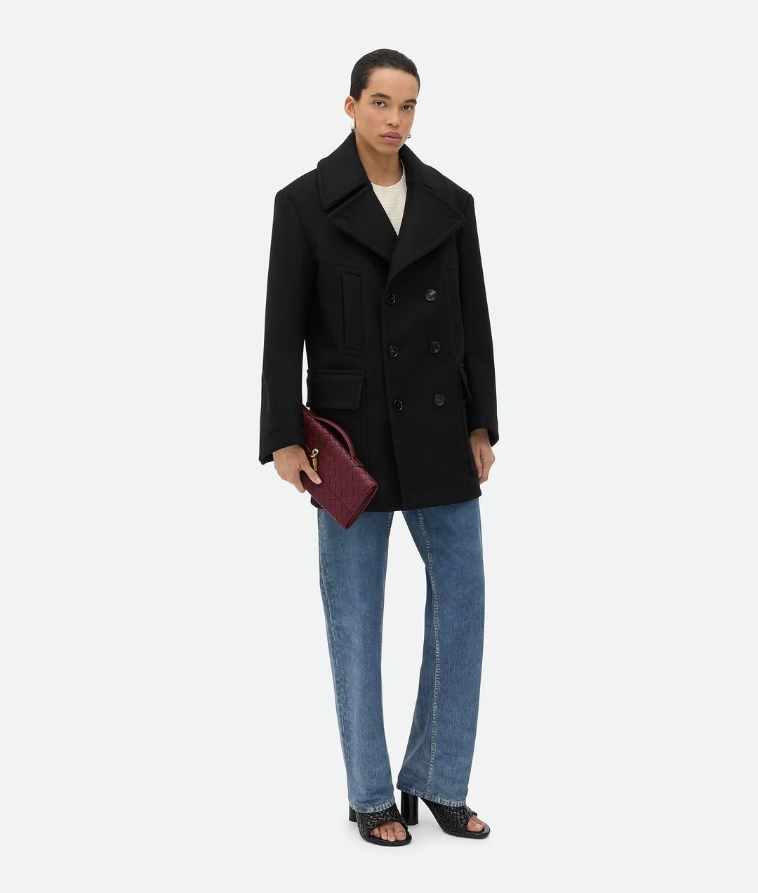 Long Andiamo intrecciato leather clutch