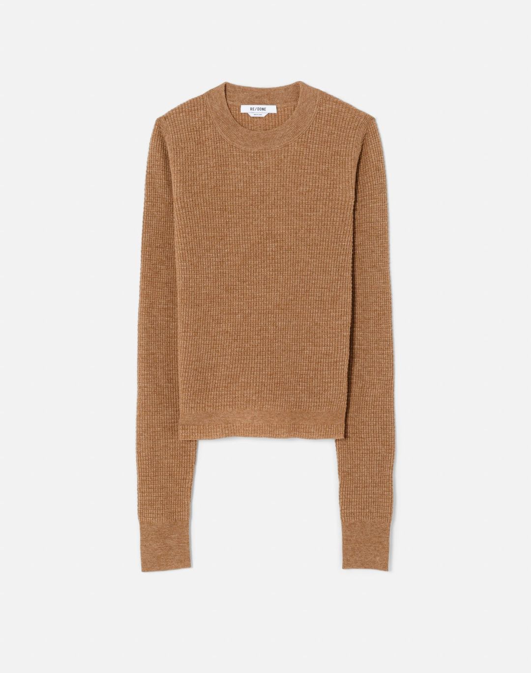 Waffle Slim Pullover - Chestnut