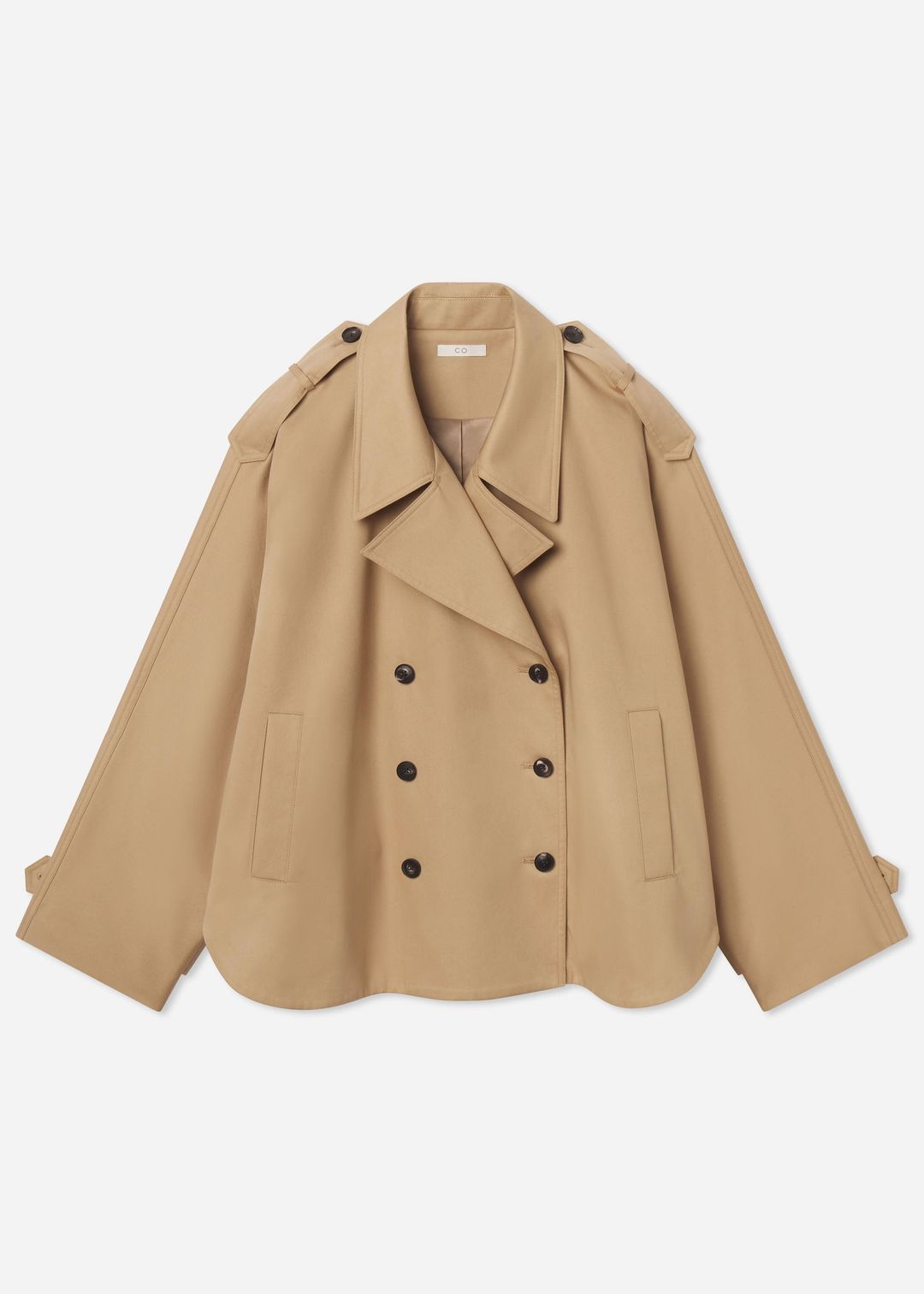 Dolman Cropped Trench in Cotton Twill - Camel #4