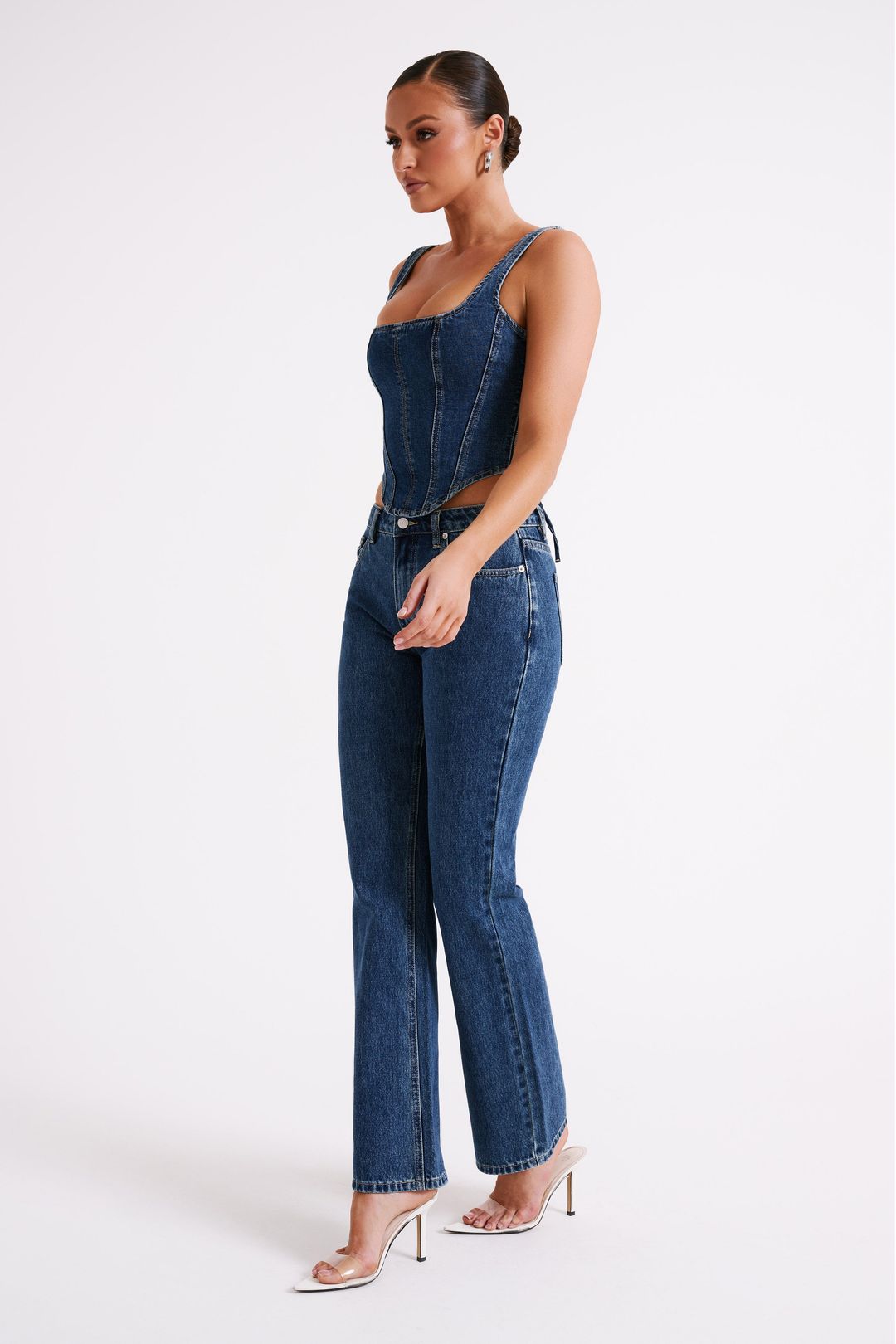 Stephy Low Rise Straight Leg Denim Jean - Dark Blue #7