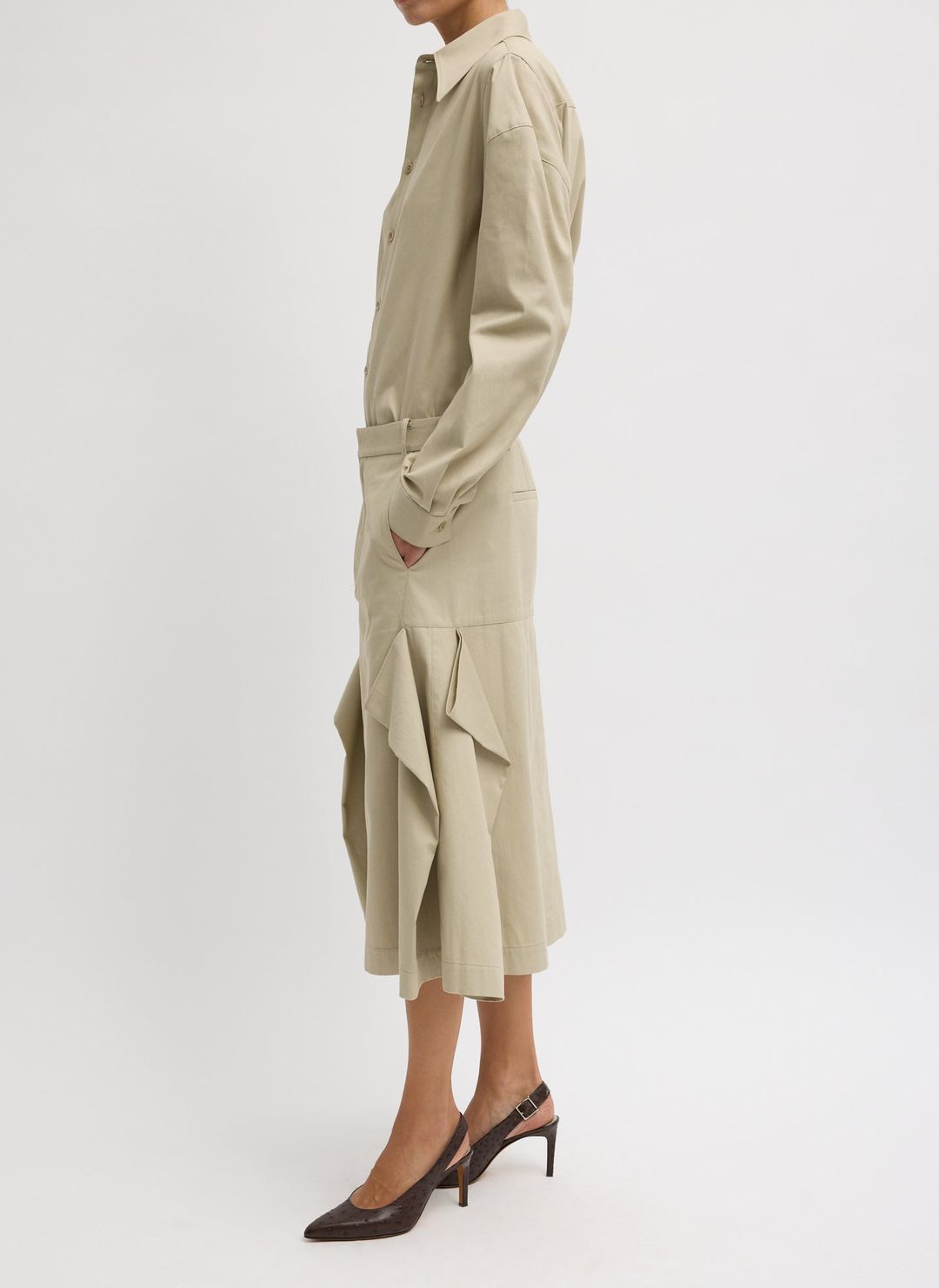 Luxe Spring Twill Tucked Pleat Skirt #2