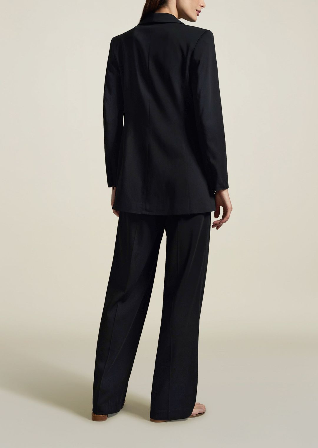 Mia Shawl Collar Blazer in Black Sporty Suiting #3