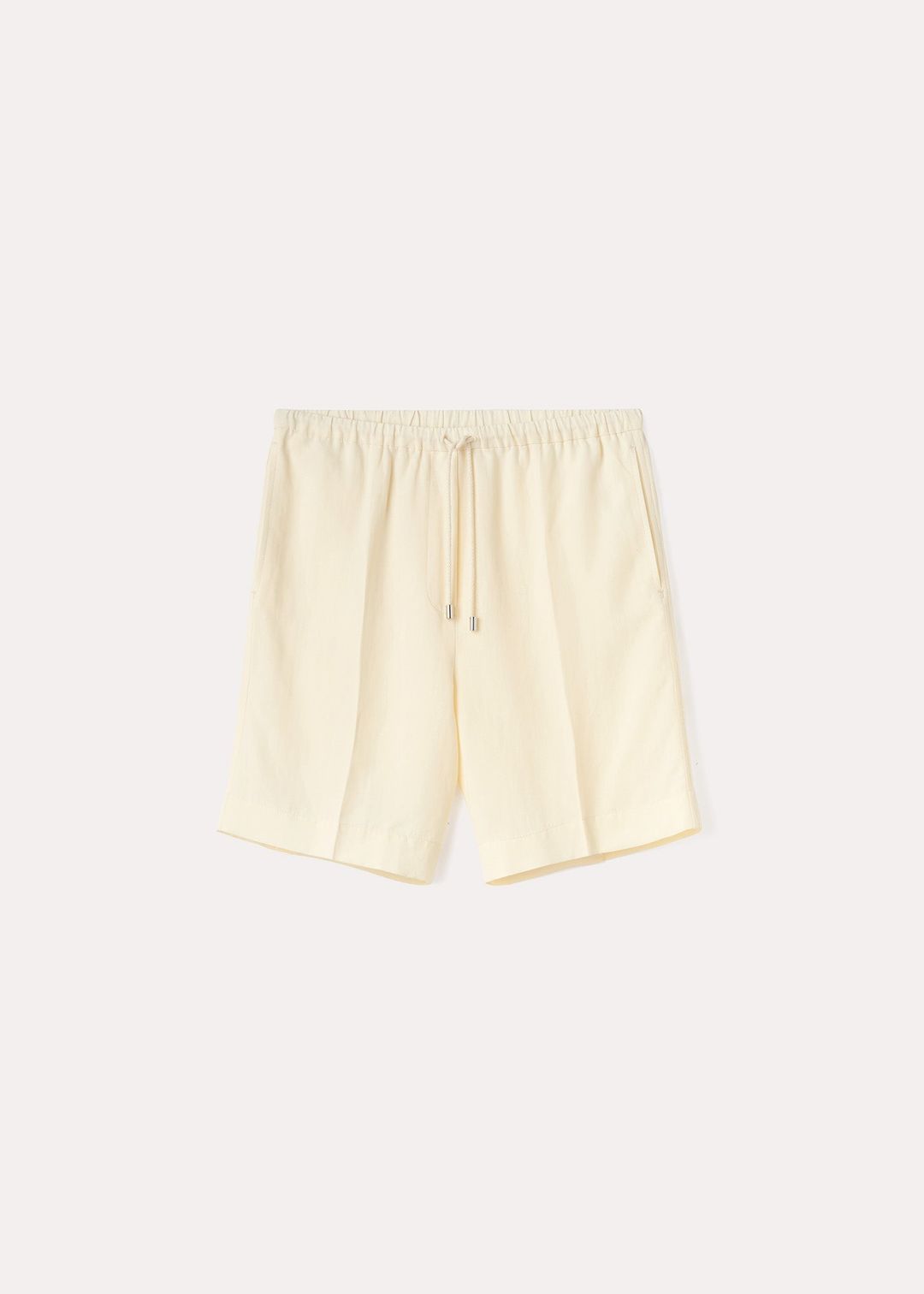 Press-creased drawstring shorts vanilla