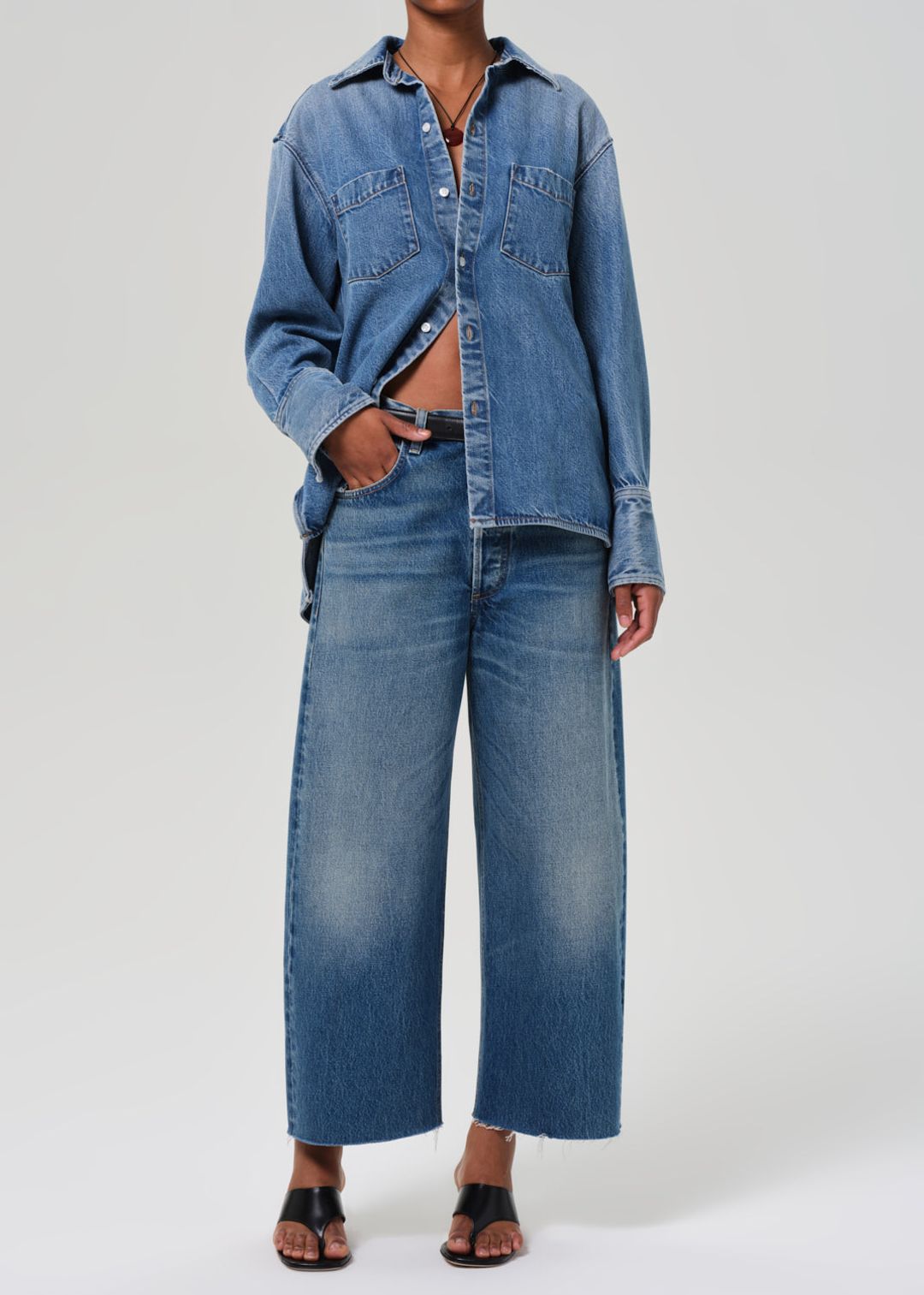 Ayla Raw Hem Crop in Doheny