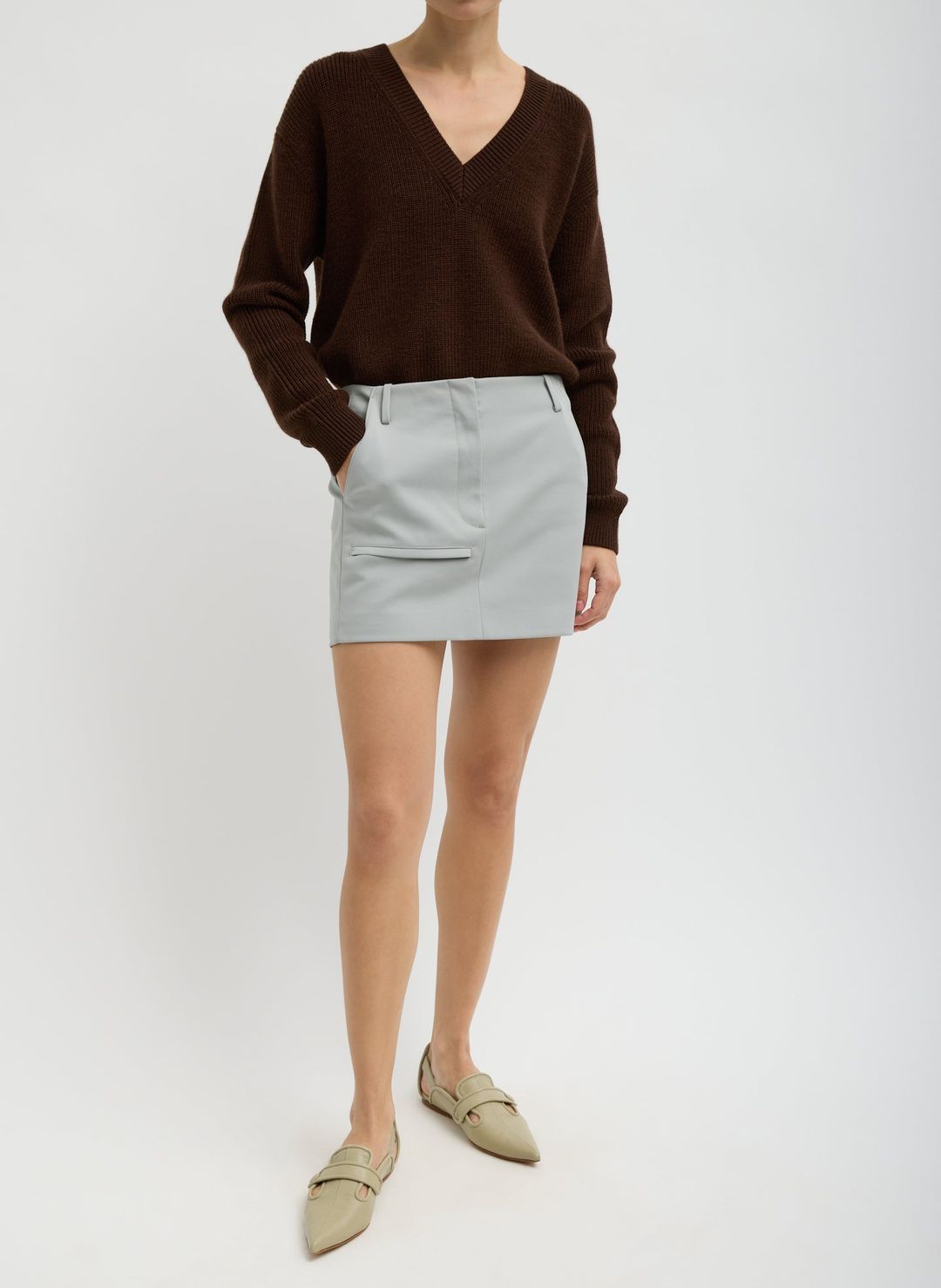Compact Tech Knit Mini Skirt
