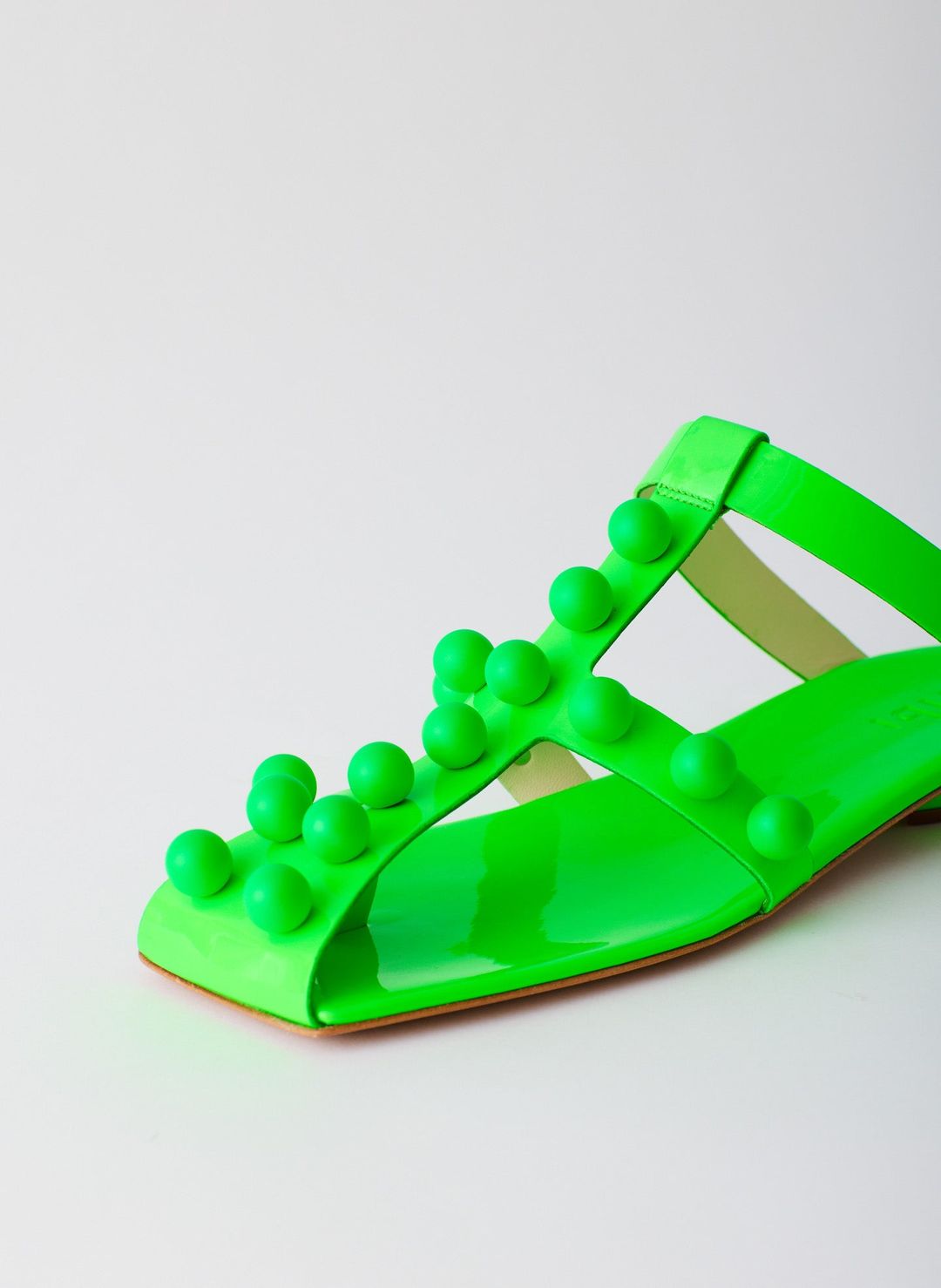 Dex Studded Neon Patent Sandal #6