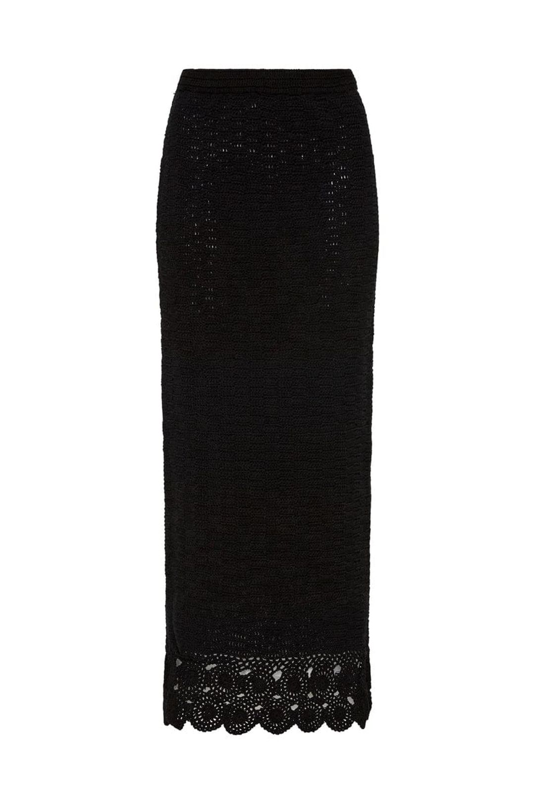 Lula Handmade Crochet Skirt Black #10