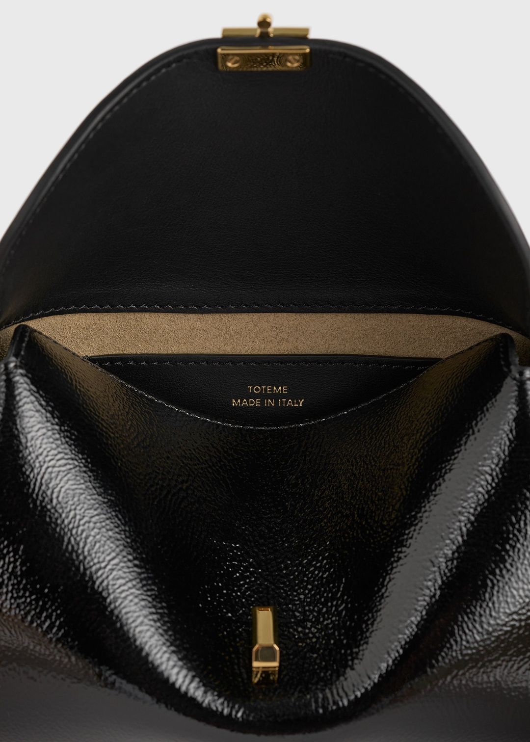 Mini T-lock naplack clutch black #6