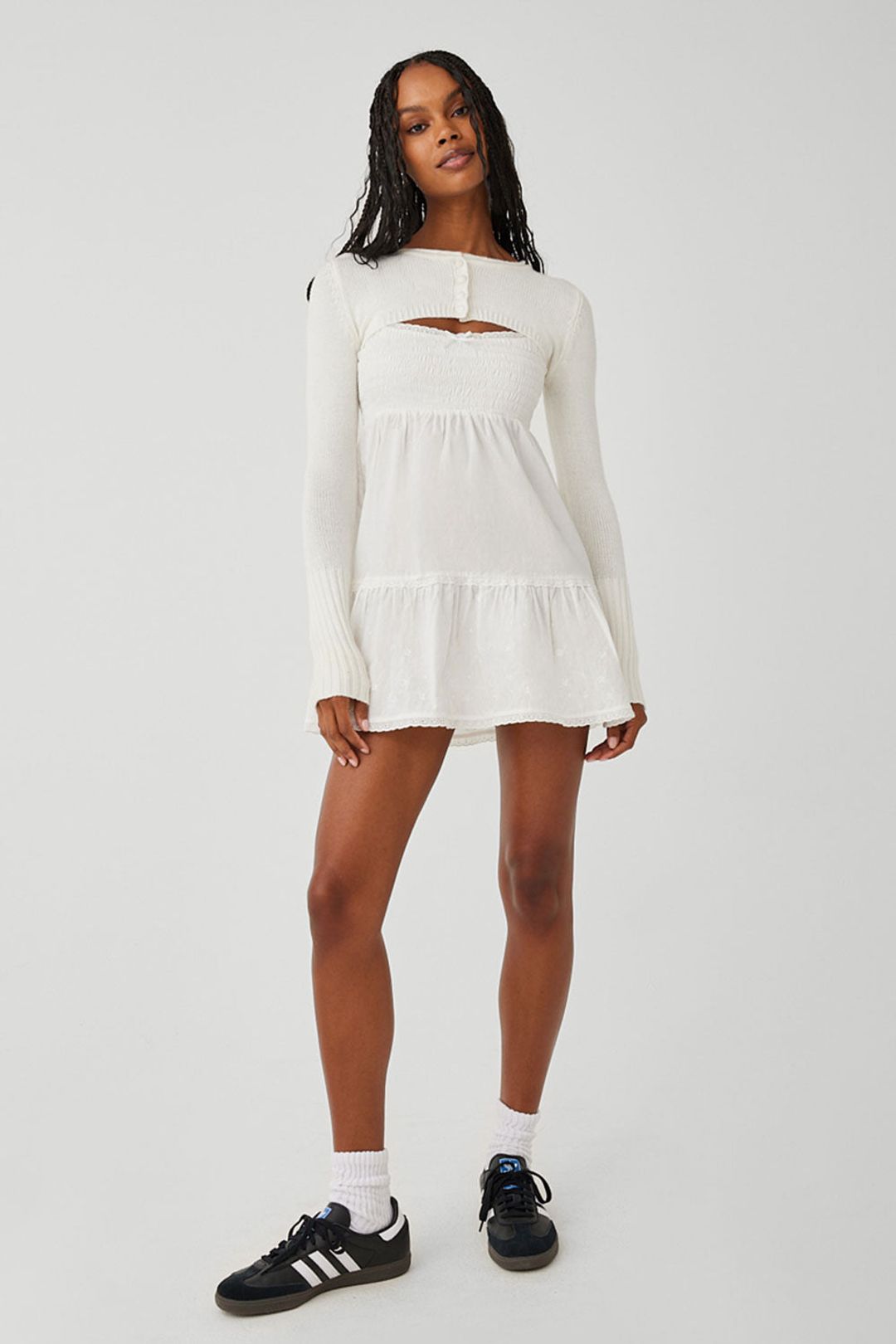 Nina Cloud Knit Shrug Top - White #4