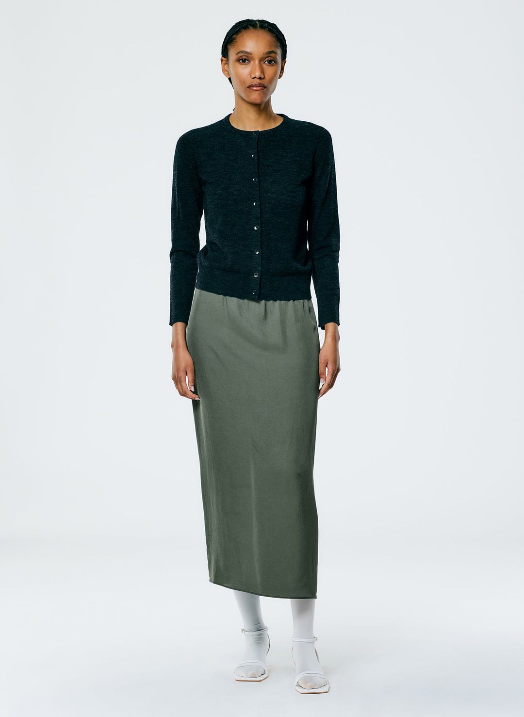 Skinlike Mercerized Wool Shrunken Cardigan #6