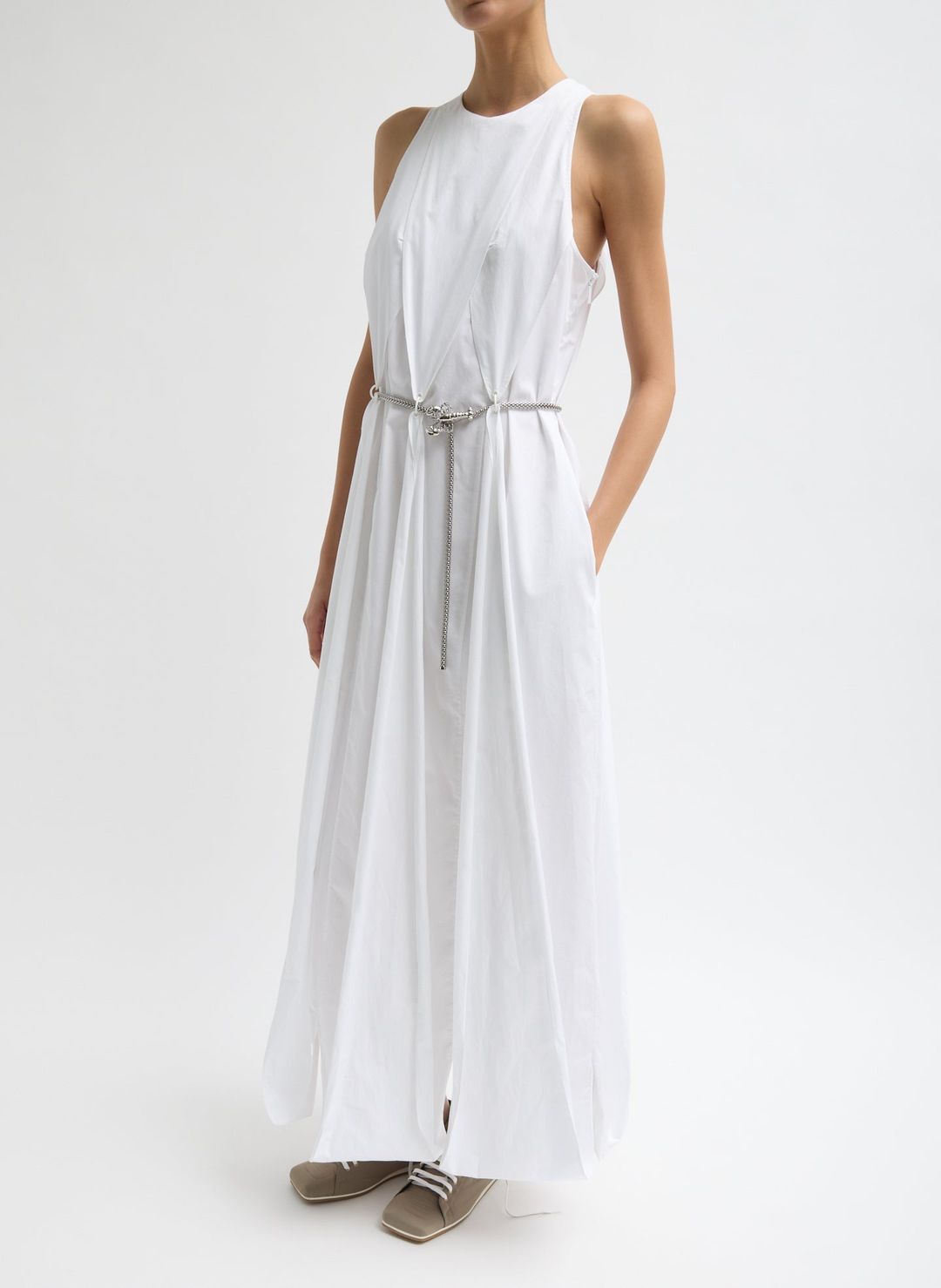 Eco Poplin Halter Paneled Dress #5
