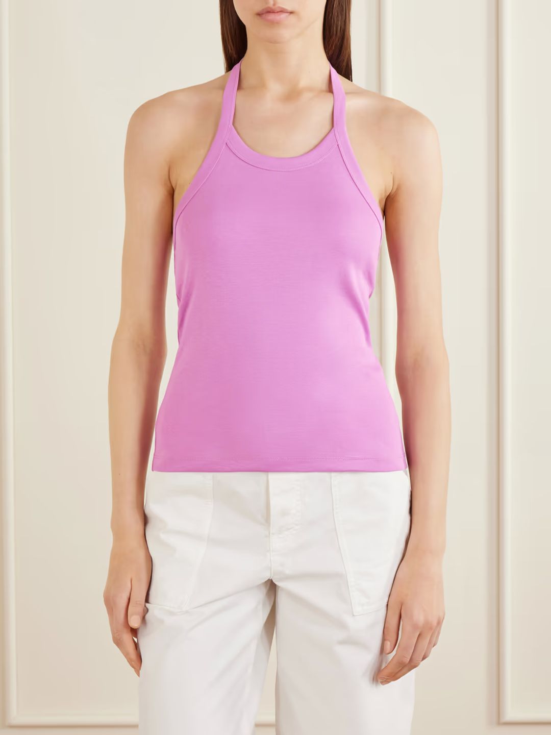 Angie organic cotton-jersey halterneck tank #3