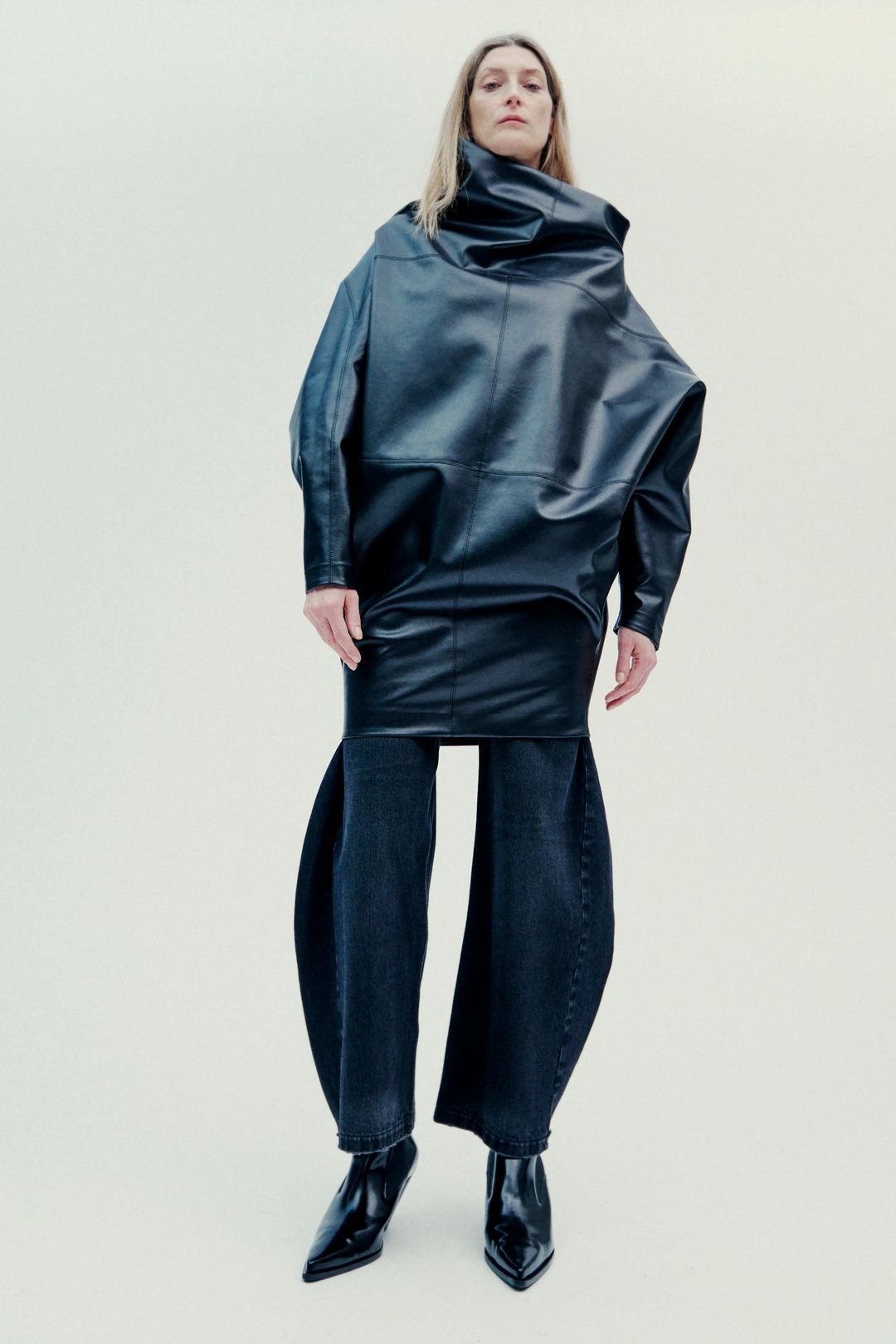 Denim Jeans With Inserts Washed Black #8