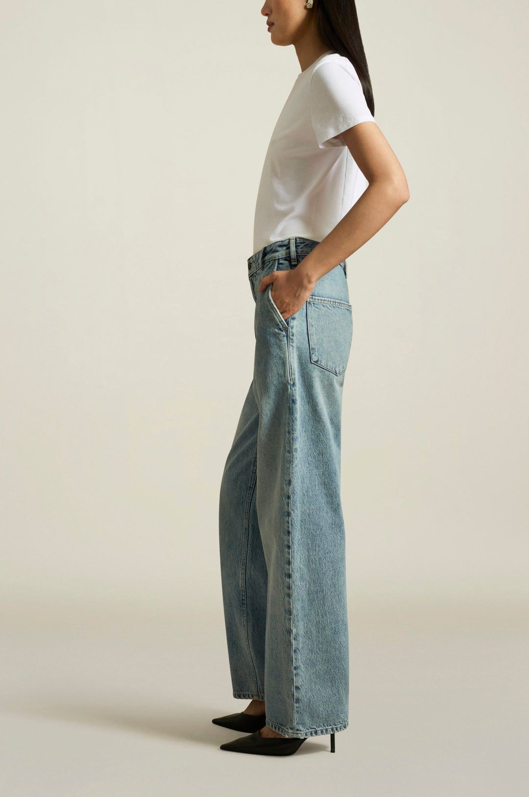 Column Leg Jean in Vinyl Wash #4