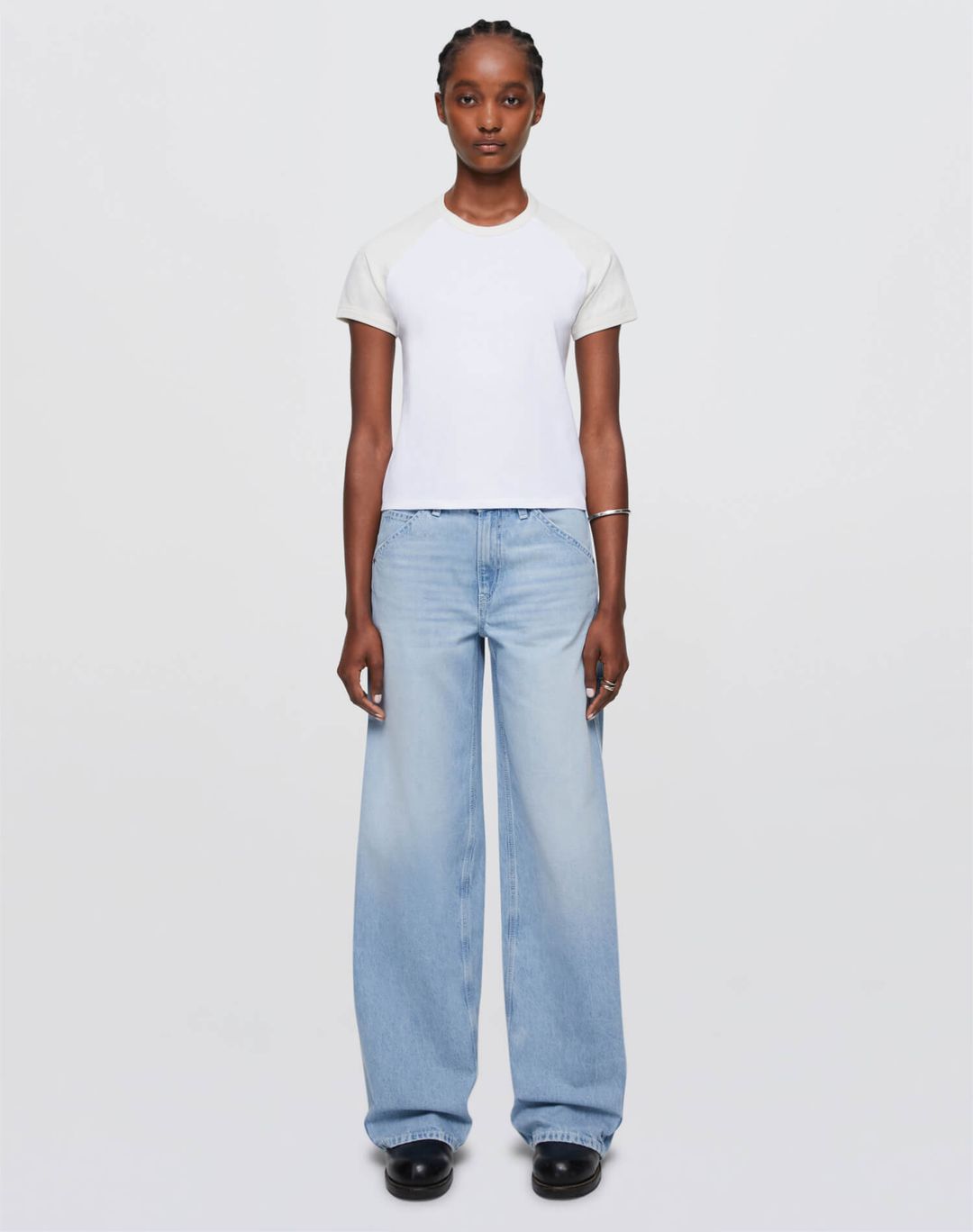 Hanes Raglan Baseball Tee - White Mix