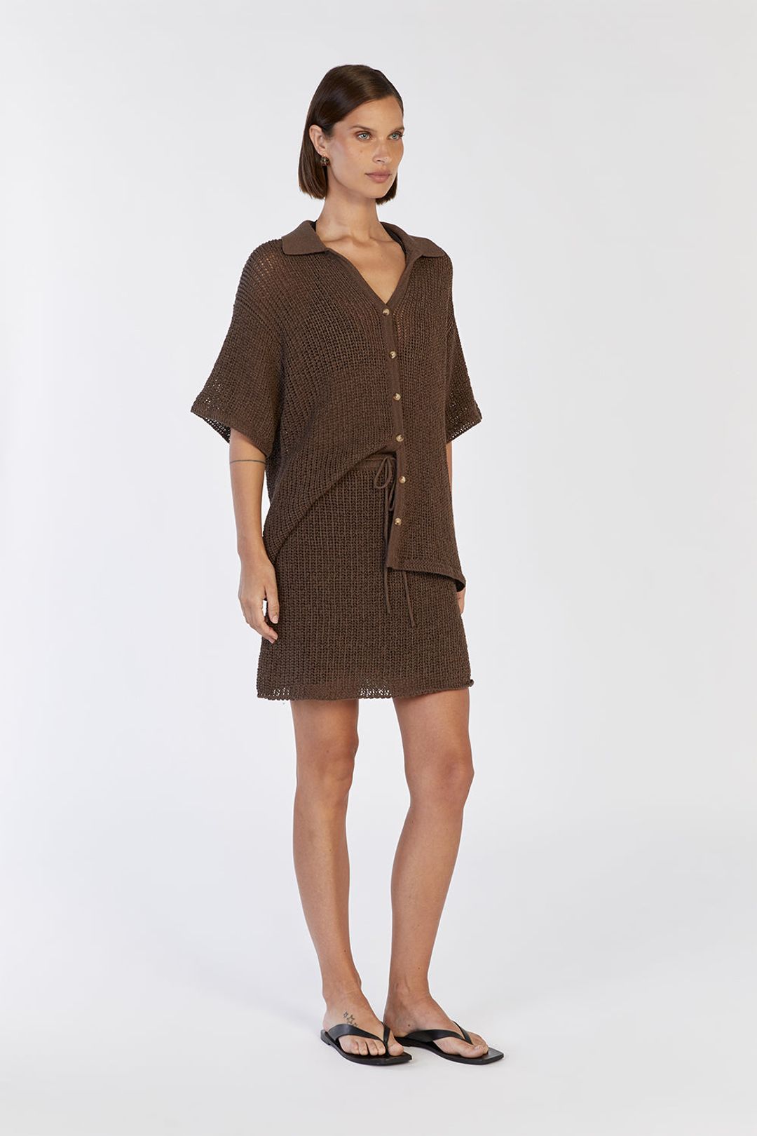 MARGOT CHOC KNIT CROCHET MINI SKIRT #3