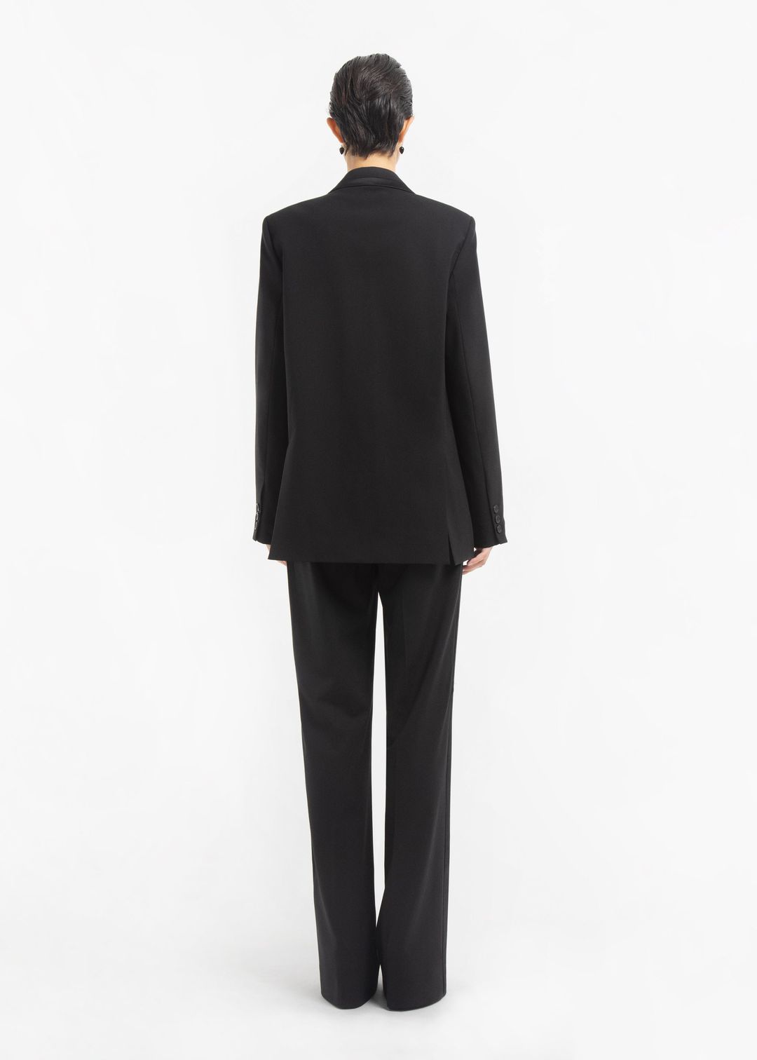 Tuxedo Pant in Wool and Silk - Black #3