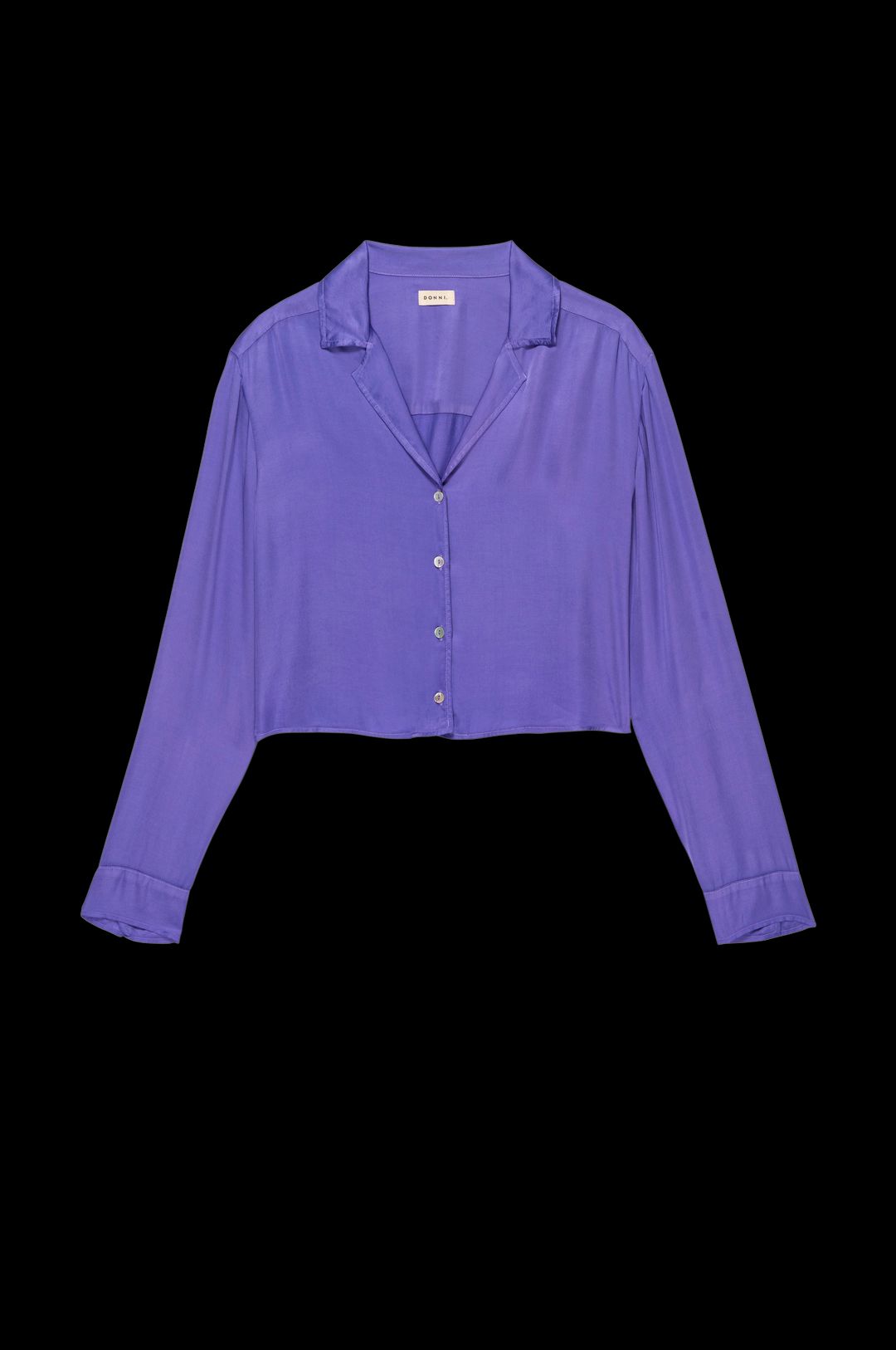 silky cropped button down #3