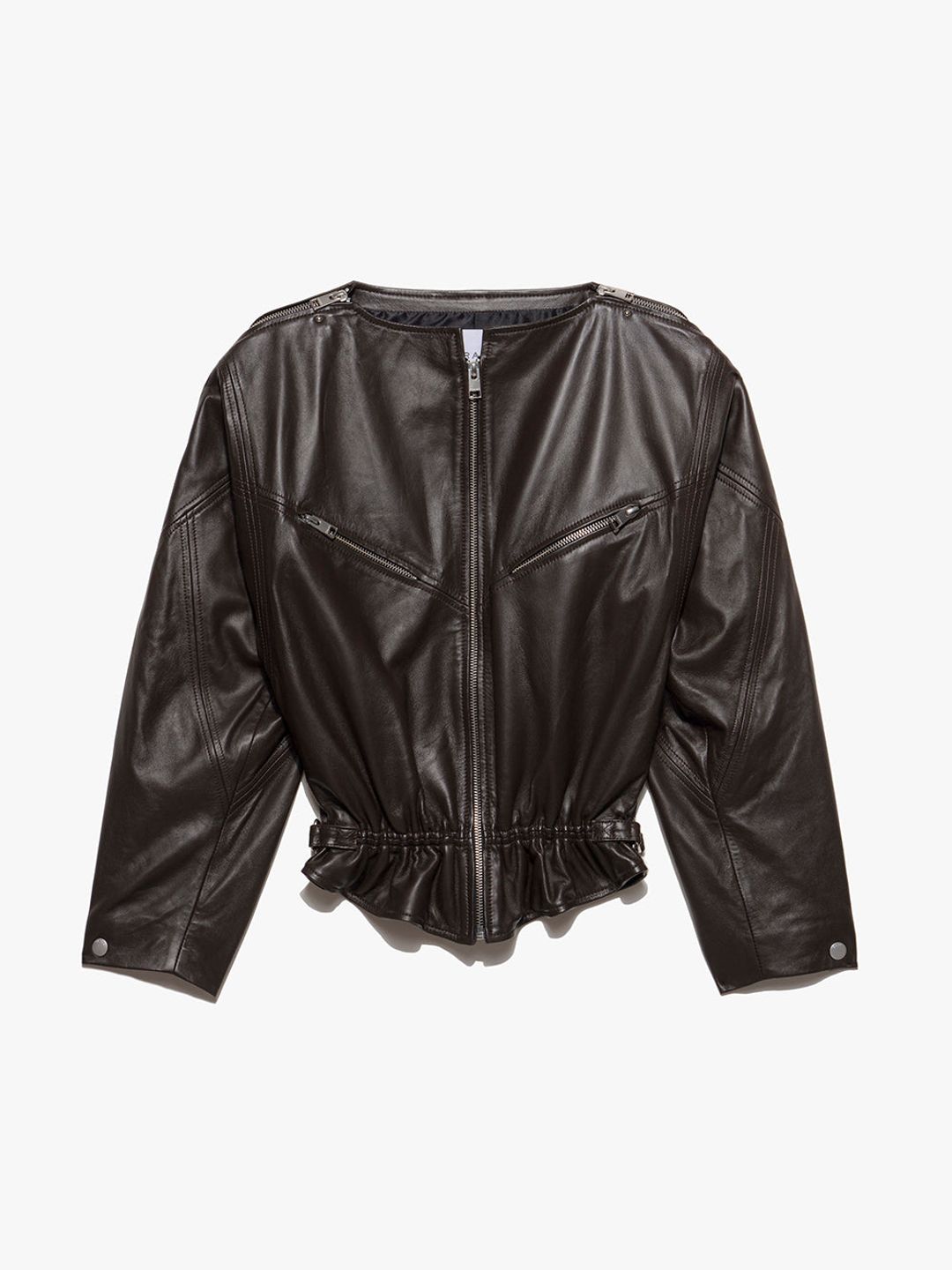 Slouchy Zip Up Jacket -- Espresso