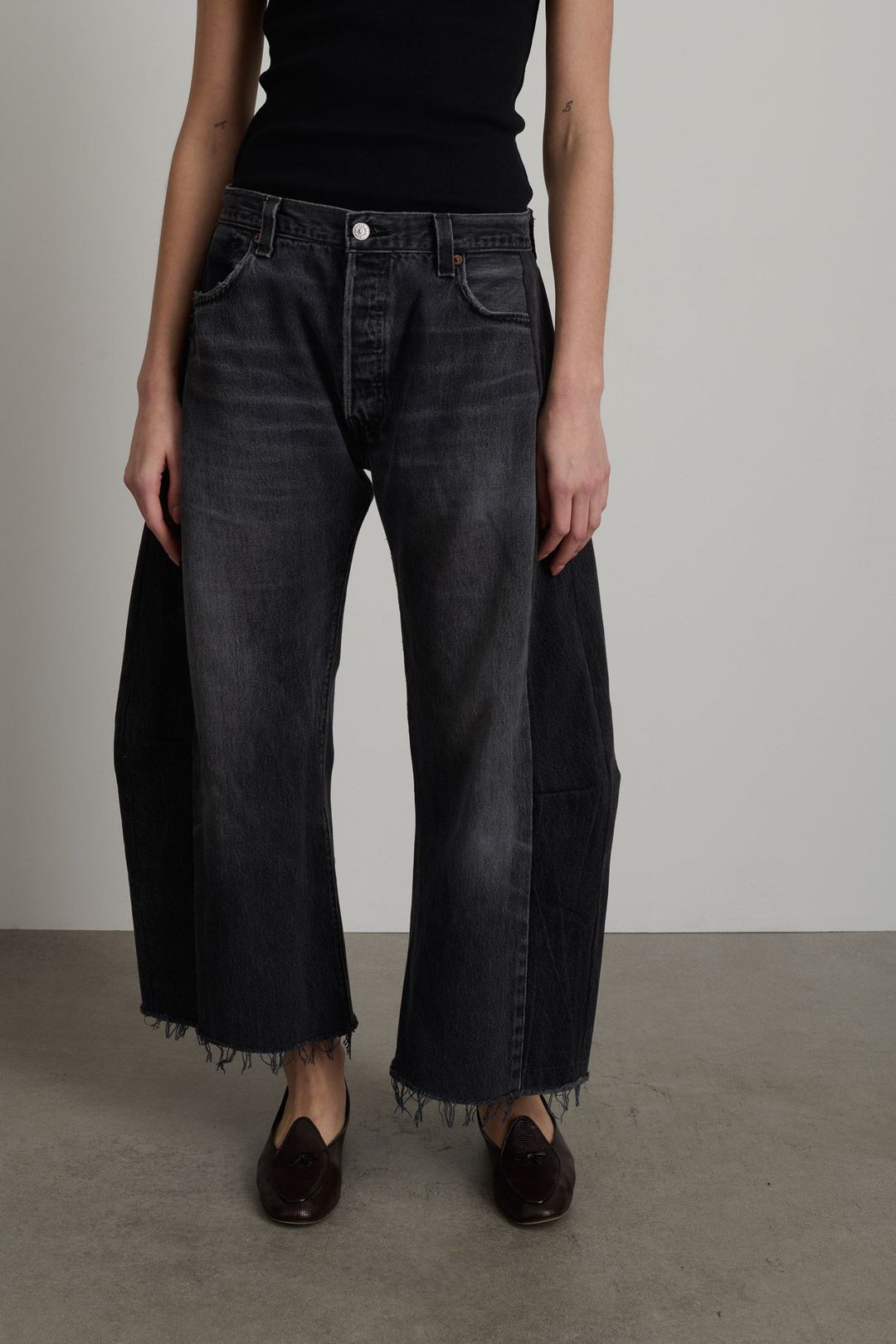 Vintage Lasso Jean Slouch Crop Classic Black #5