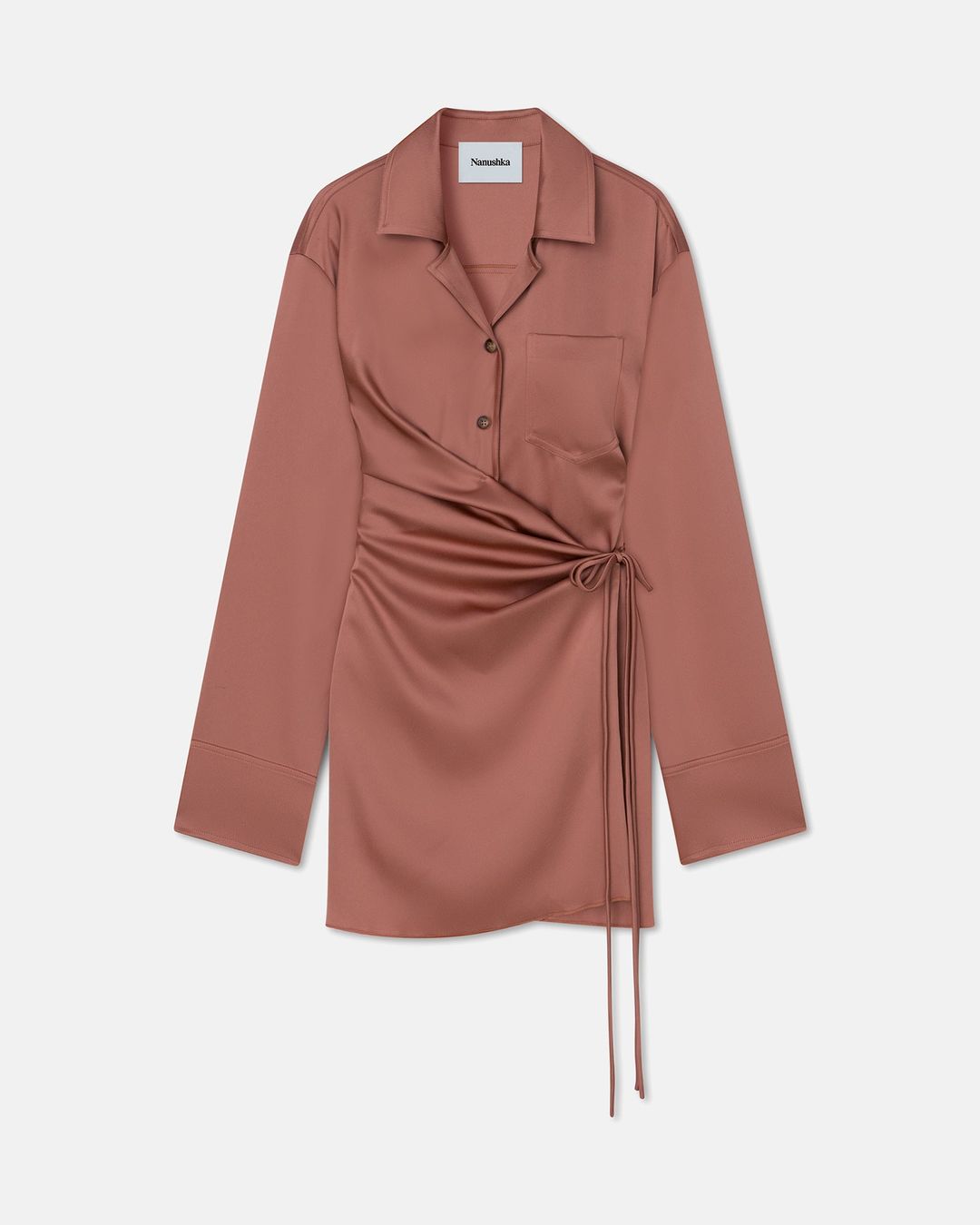 Xaviera - Sale Slip Satin Mini Dress - Brown Terra #4