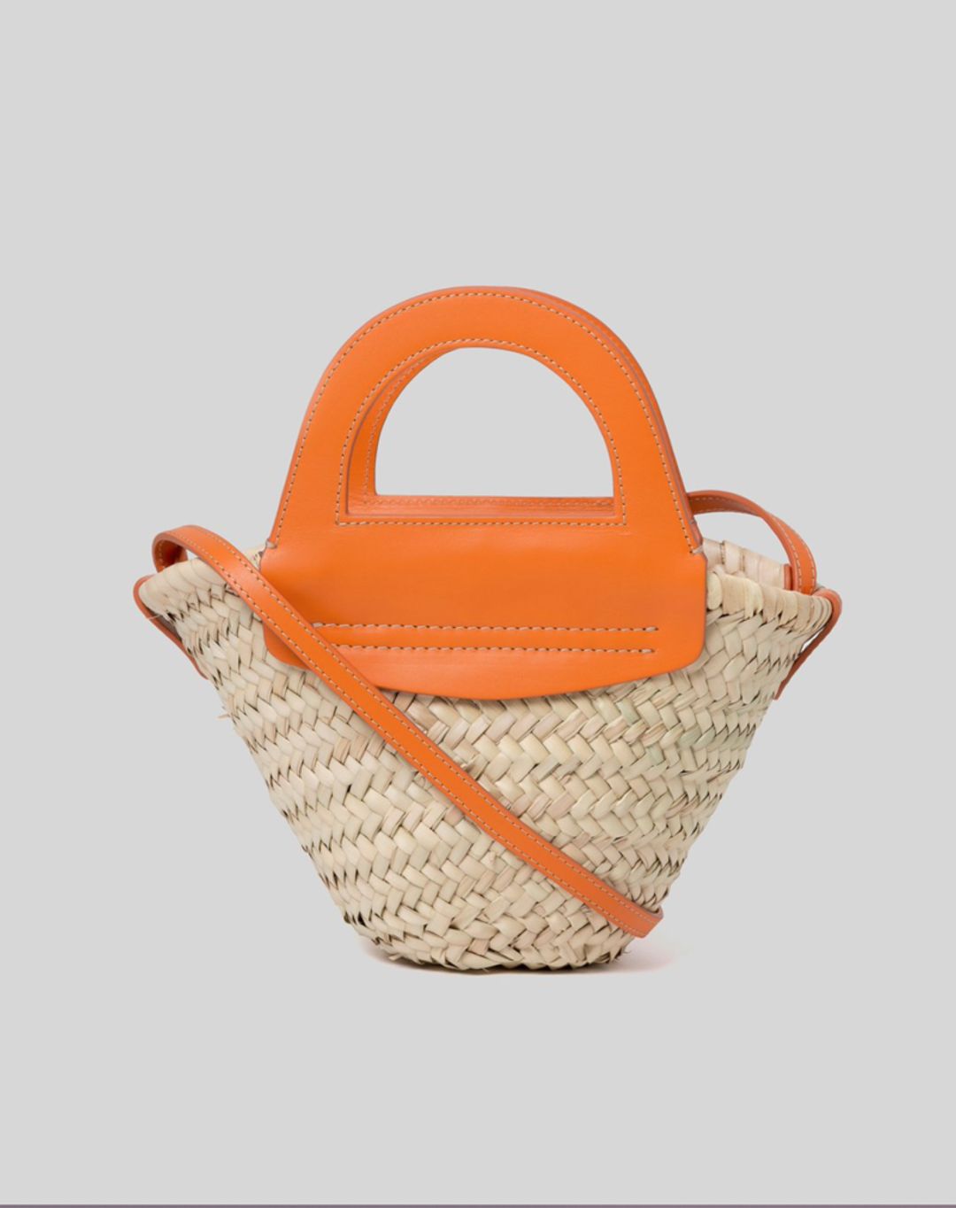 Hereu Mini Cabas Straw Tote Tangerine #2