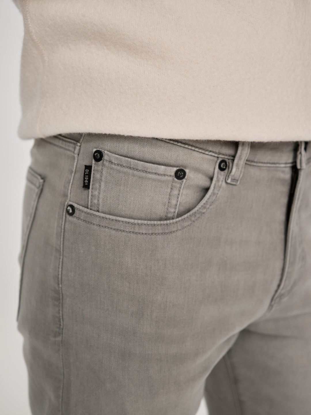 Russell Slim Straight Jeans | Washed Grey Knit #4