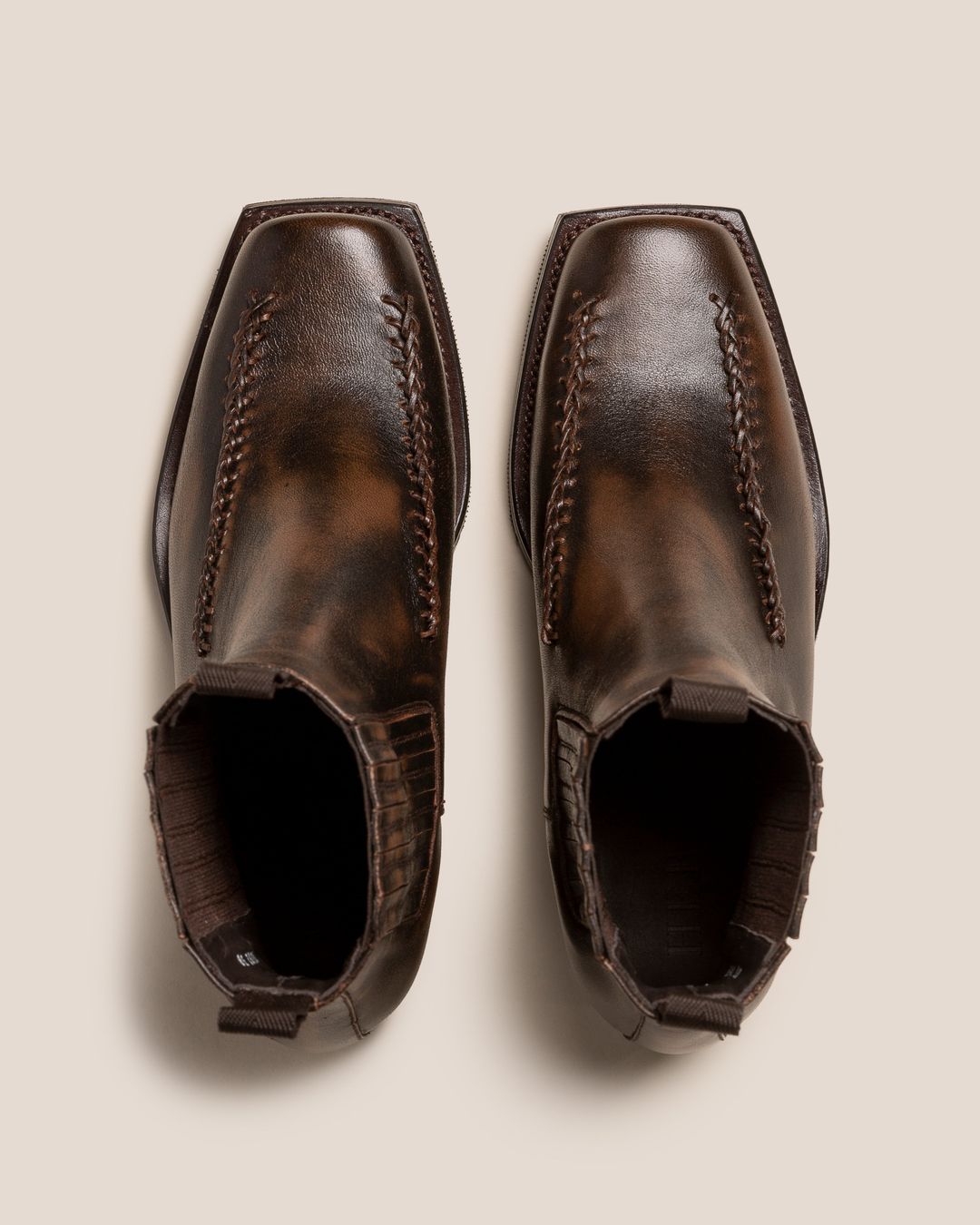 AGULLA - Men's Square-Toe Braided Detail Chelsea Boot #3