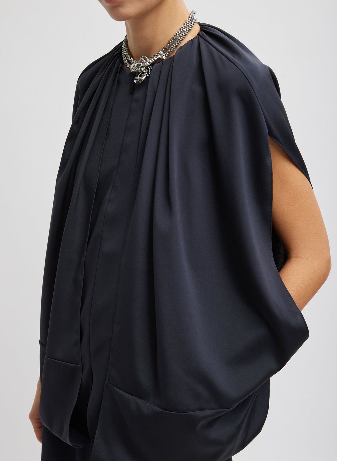 Stretch Silk Nylon Cape Top