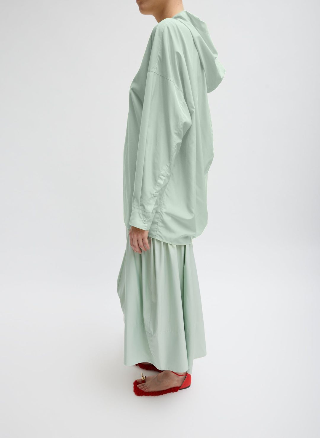 Shirred Nylon Hoodie With Cocoon Back #4