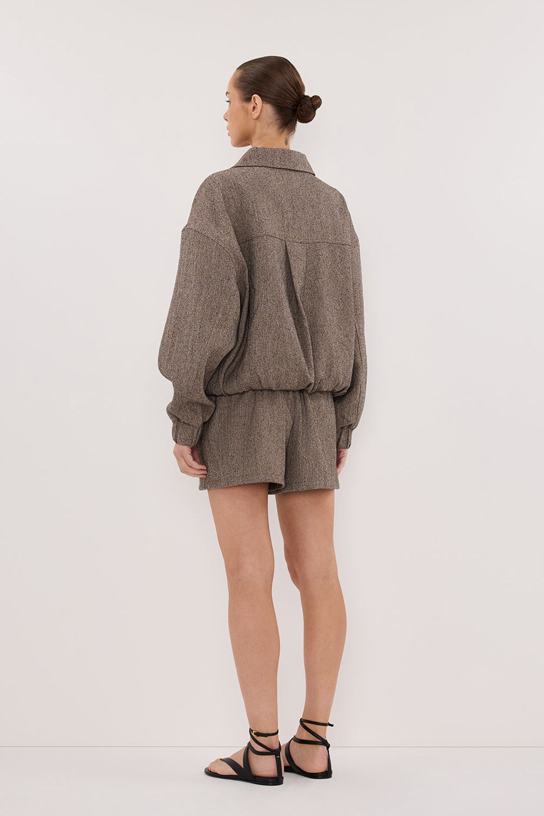 FRANKIE CHOC TWEED BOMBER JACKET #4