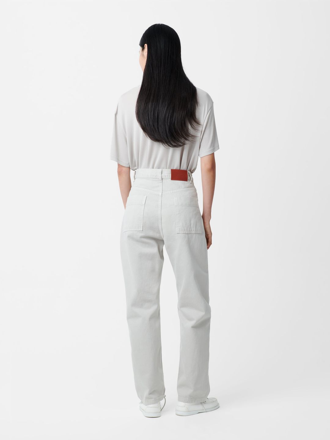 Ruthe Denim Pant in Bone Grey #3