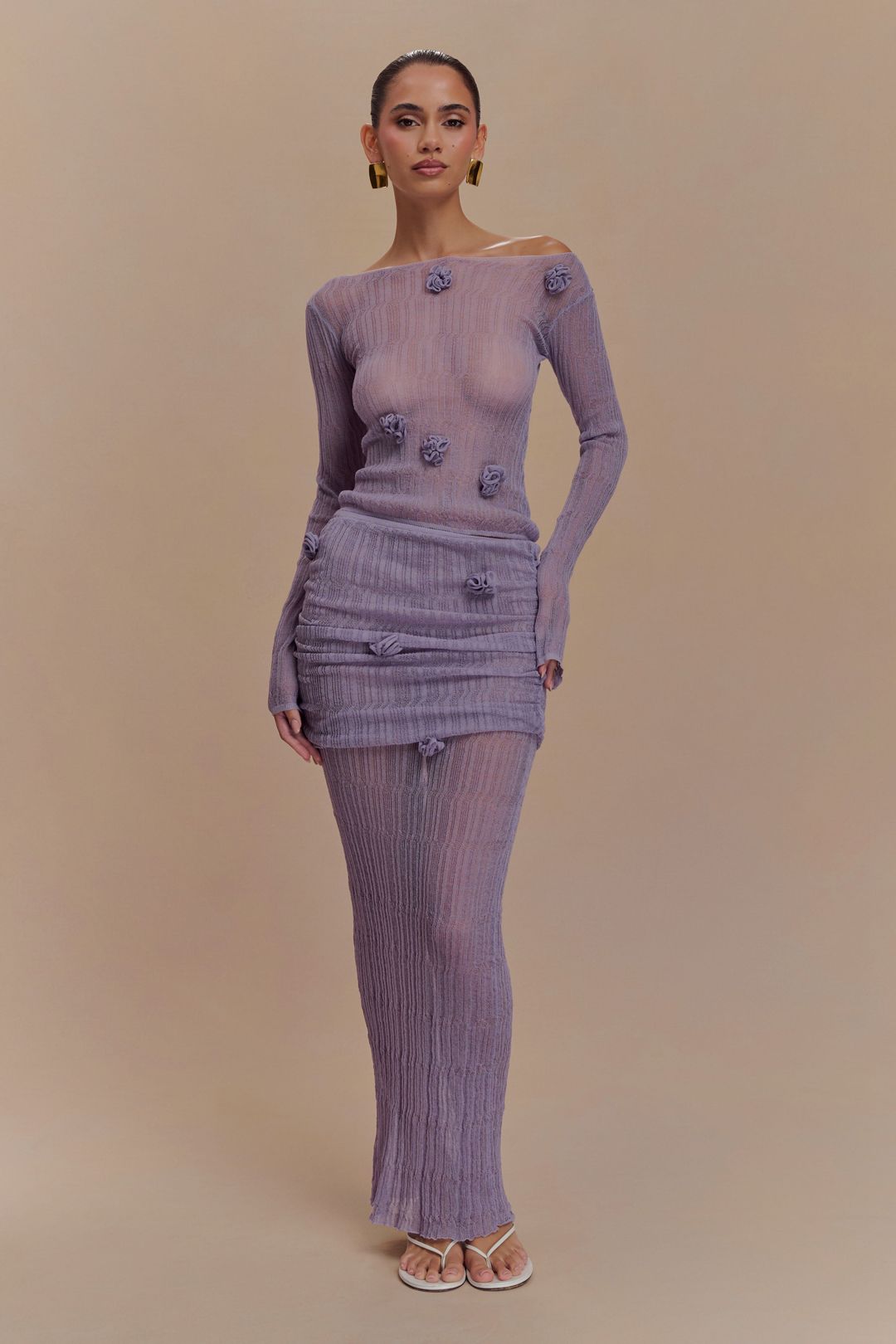 Orianna Orchid Long Sleeve Knit Top - Orchid #5