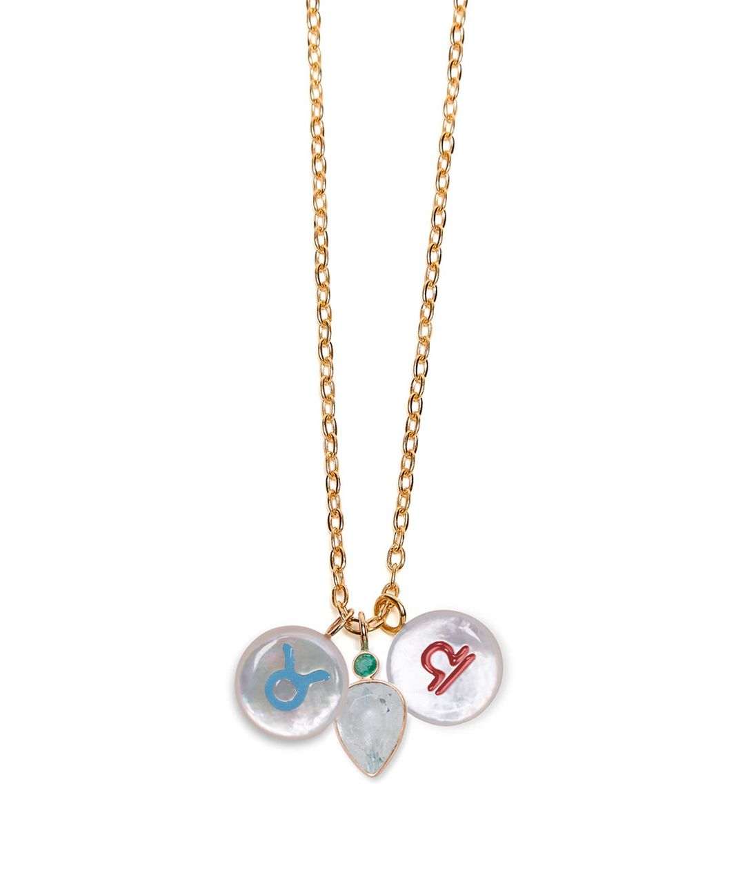 14k Gold Star Sign Necklace Charm in Taurus #7