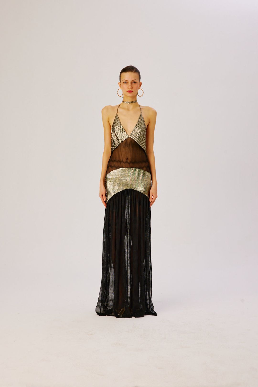 YUNI - Embellished chiffon maxi dress #3